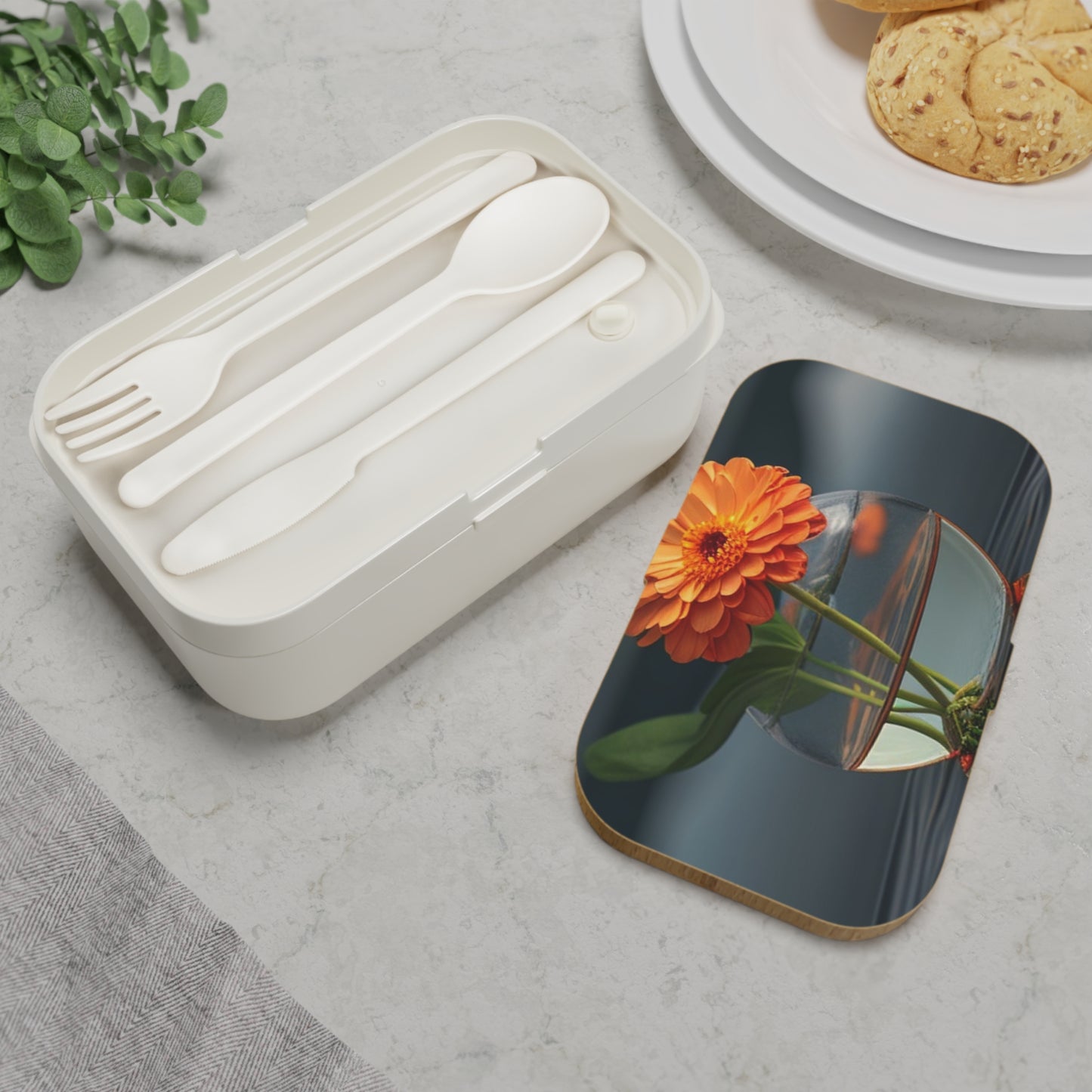 Bento Lunch Box Orange Zinnia 2