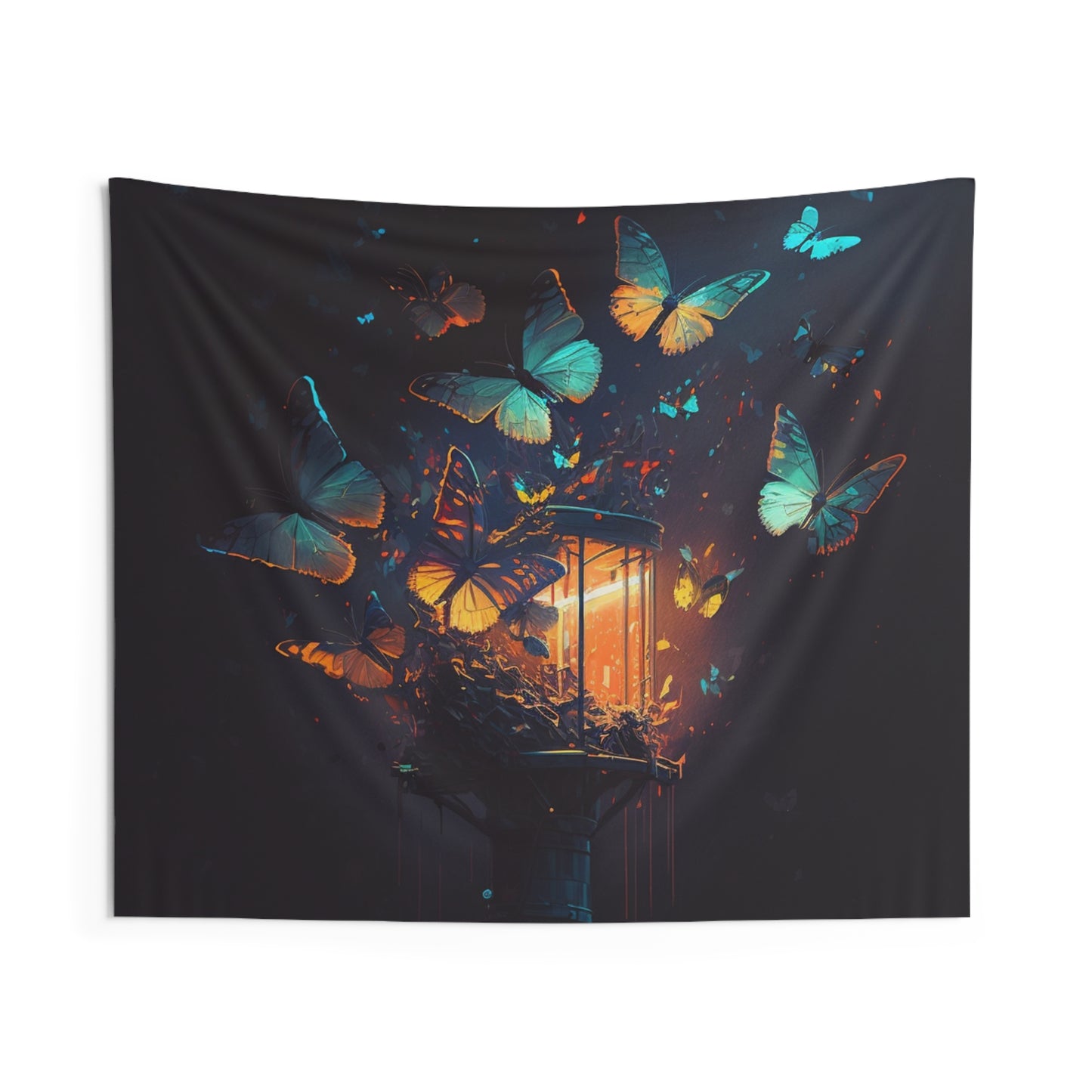 Indoor Wall Tapestries Street Light Butterfly 1