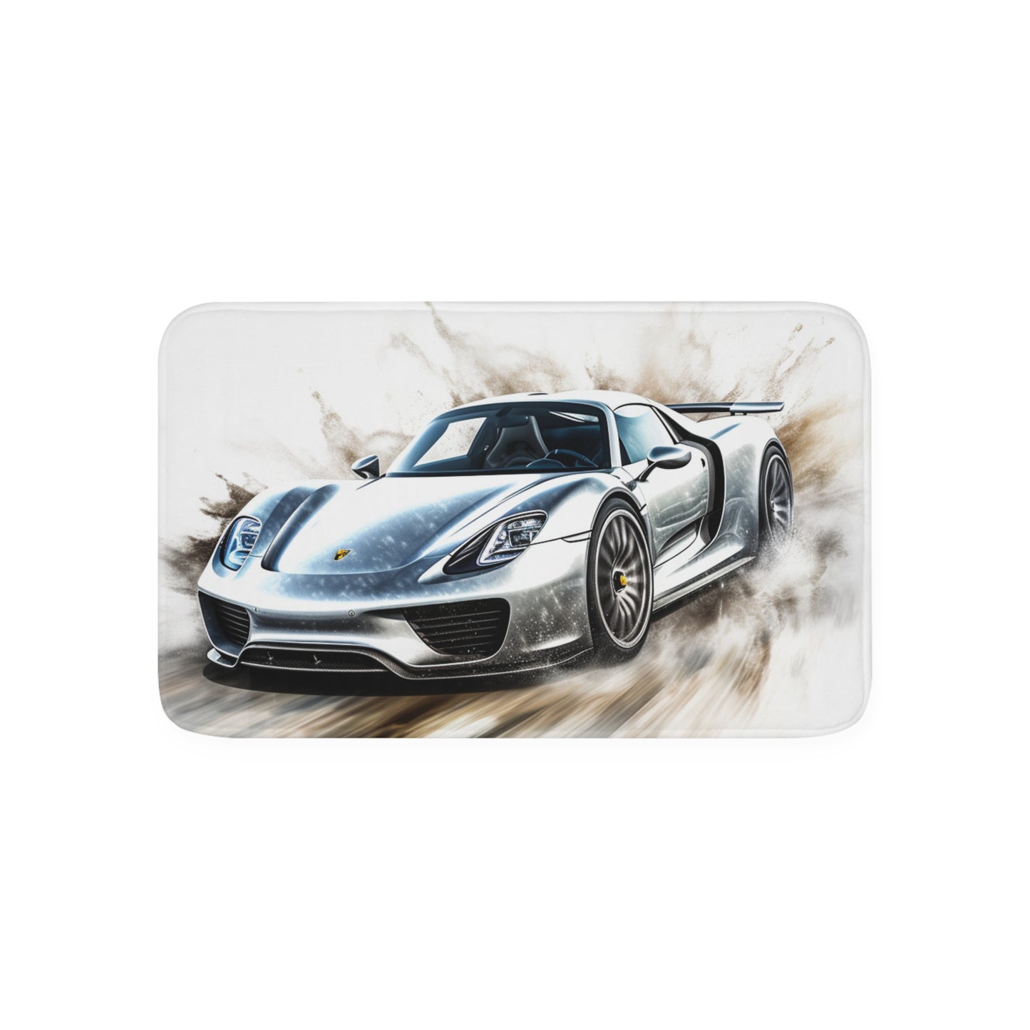 Memory Foam Bath Mat 918 Spyder white background driving fast with water splashing 2