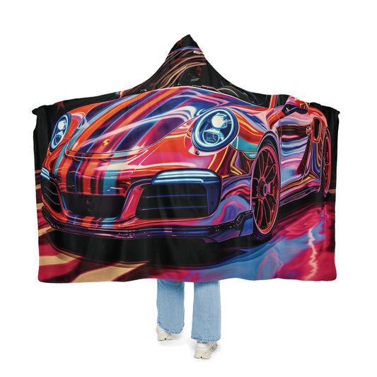 Snuggle Hooded Blanket Macro American Flag Porsche 4