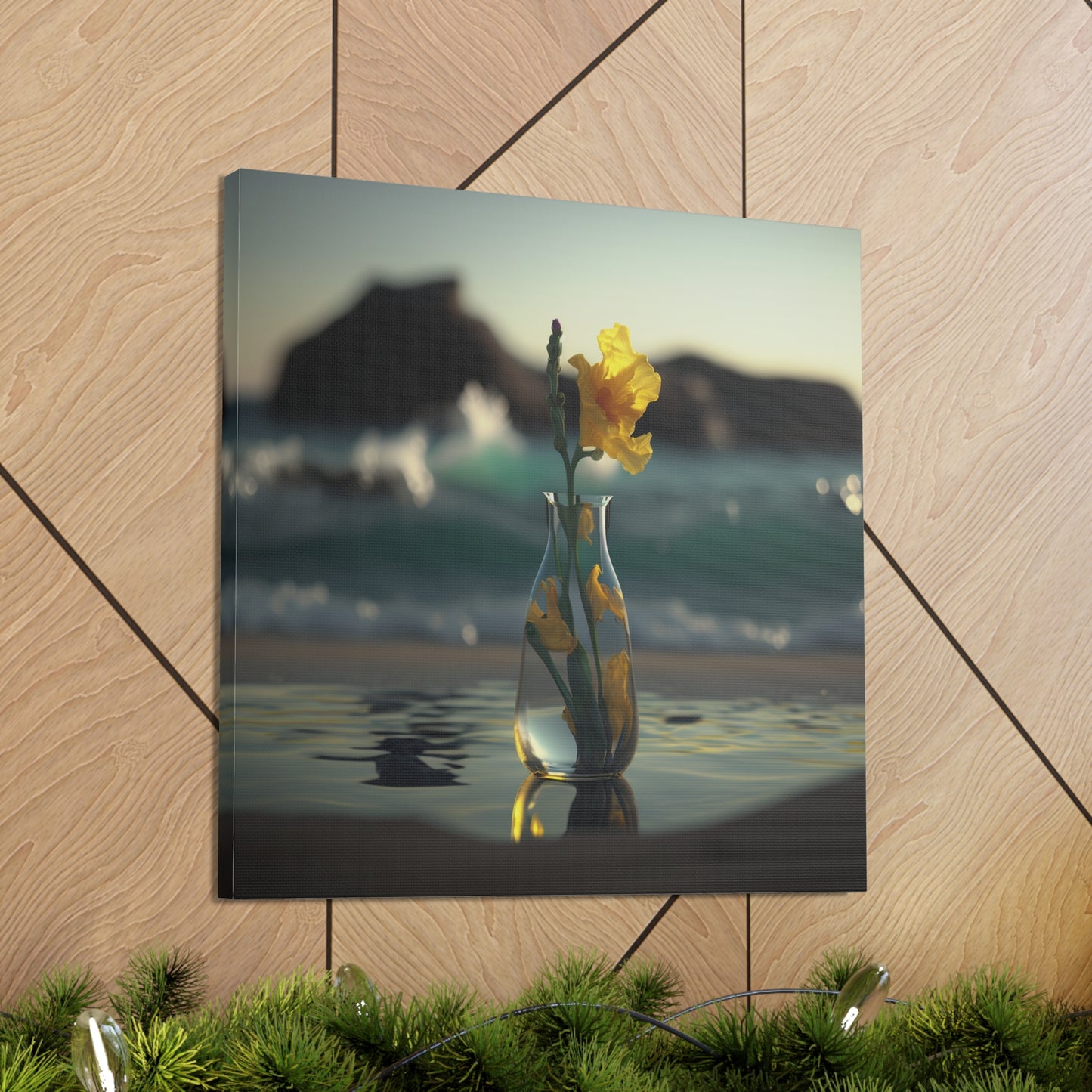 Canvas Gallery Wraps Yellow Gladiolus glass 2