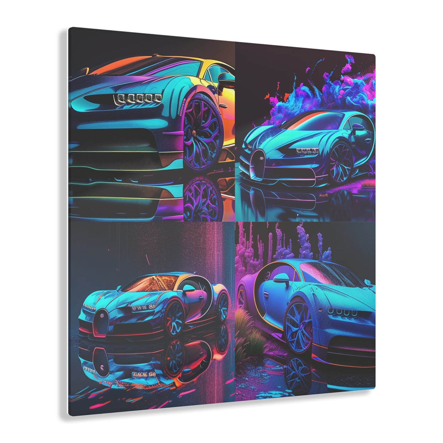 Acrylic Prints Bugatti Neon Chiron 5