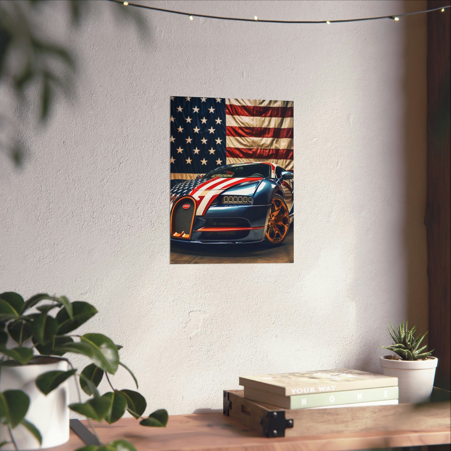 Premium Matte Vertical Posters Bugatti Flag American 4