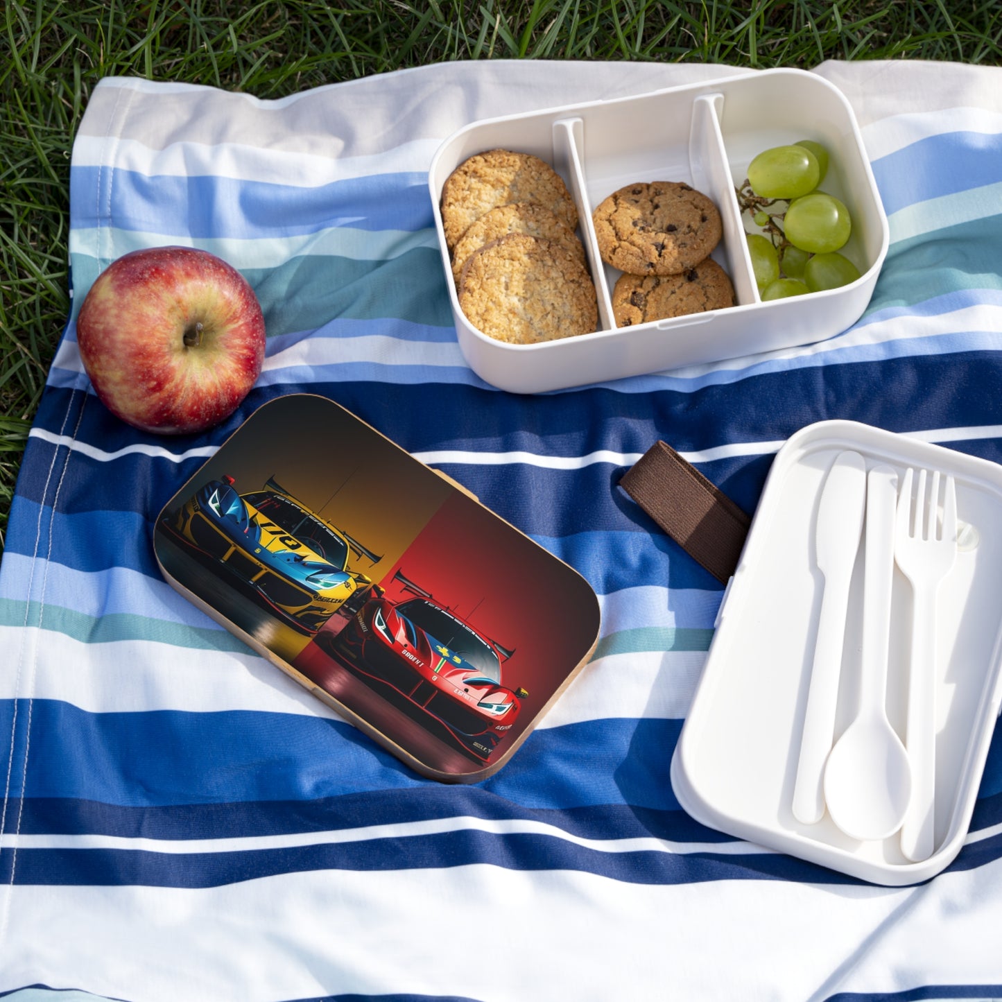 Bento Lunch Box Ferrari Red Blue 3