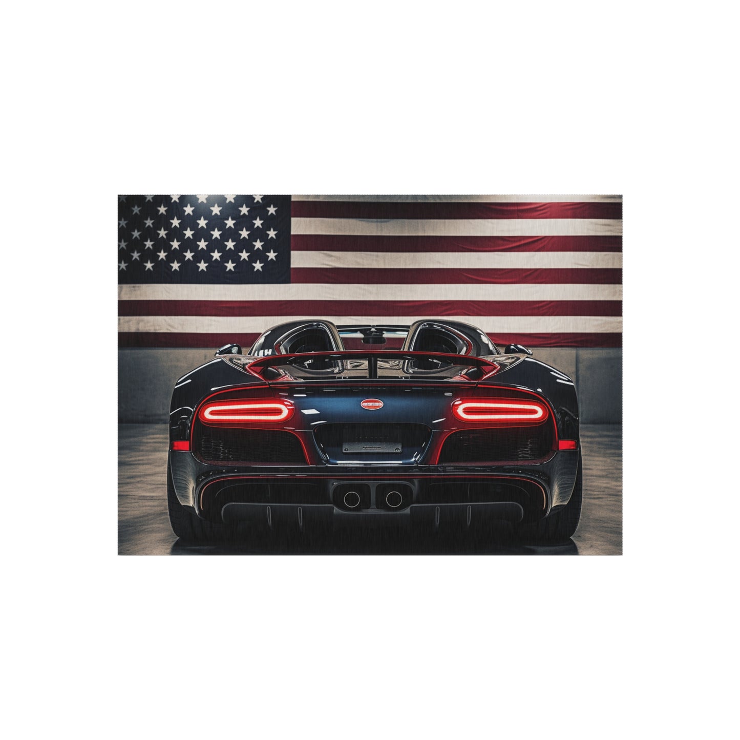 Outdoor Rug  American Flag Background Bugatti 4