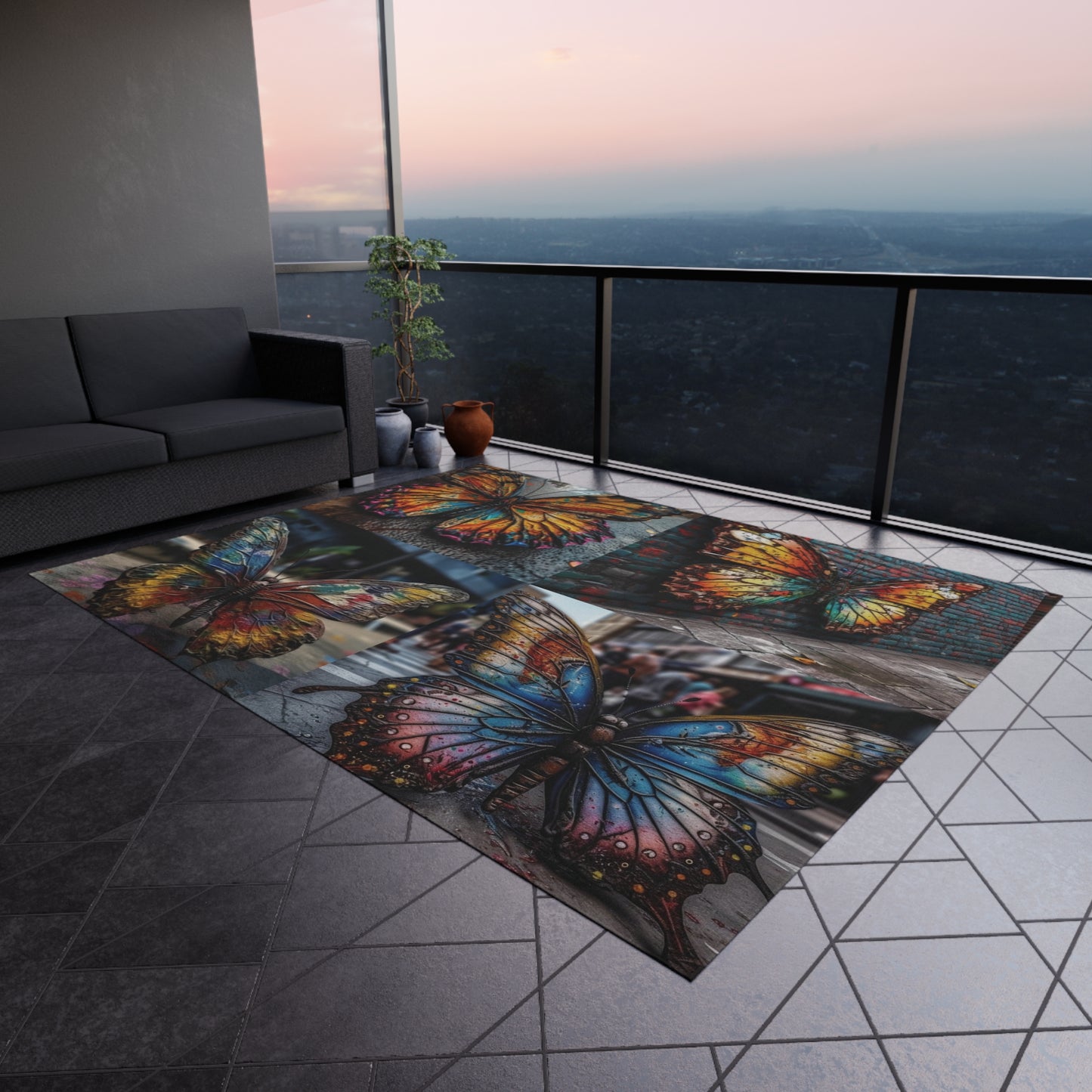 Outdoor Rug  Liquid Street Butterfly 5