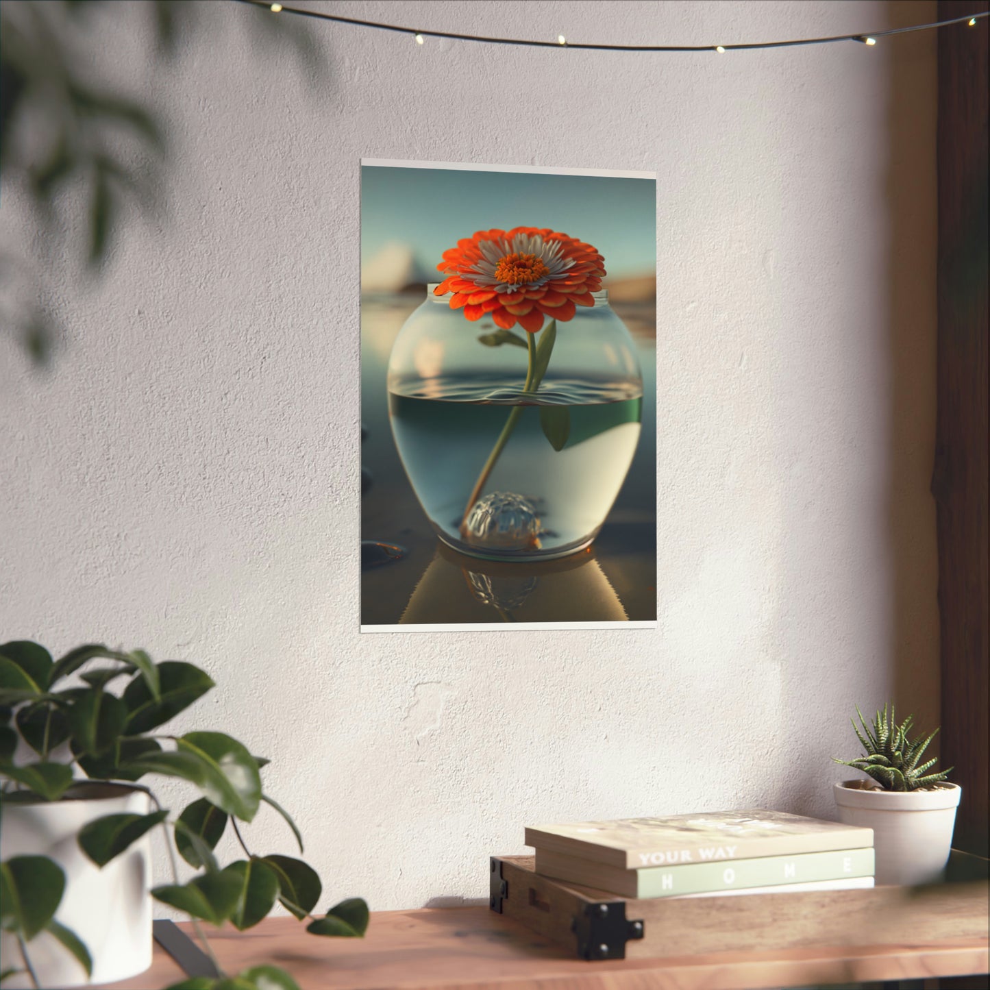 Premium Matte Vertical Posters Orange Zinnia 3