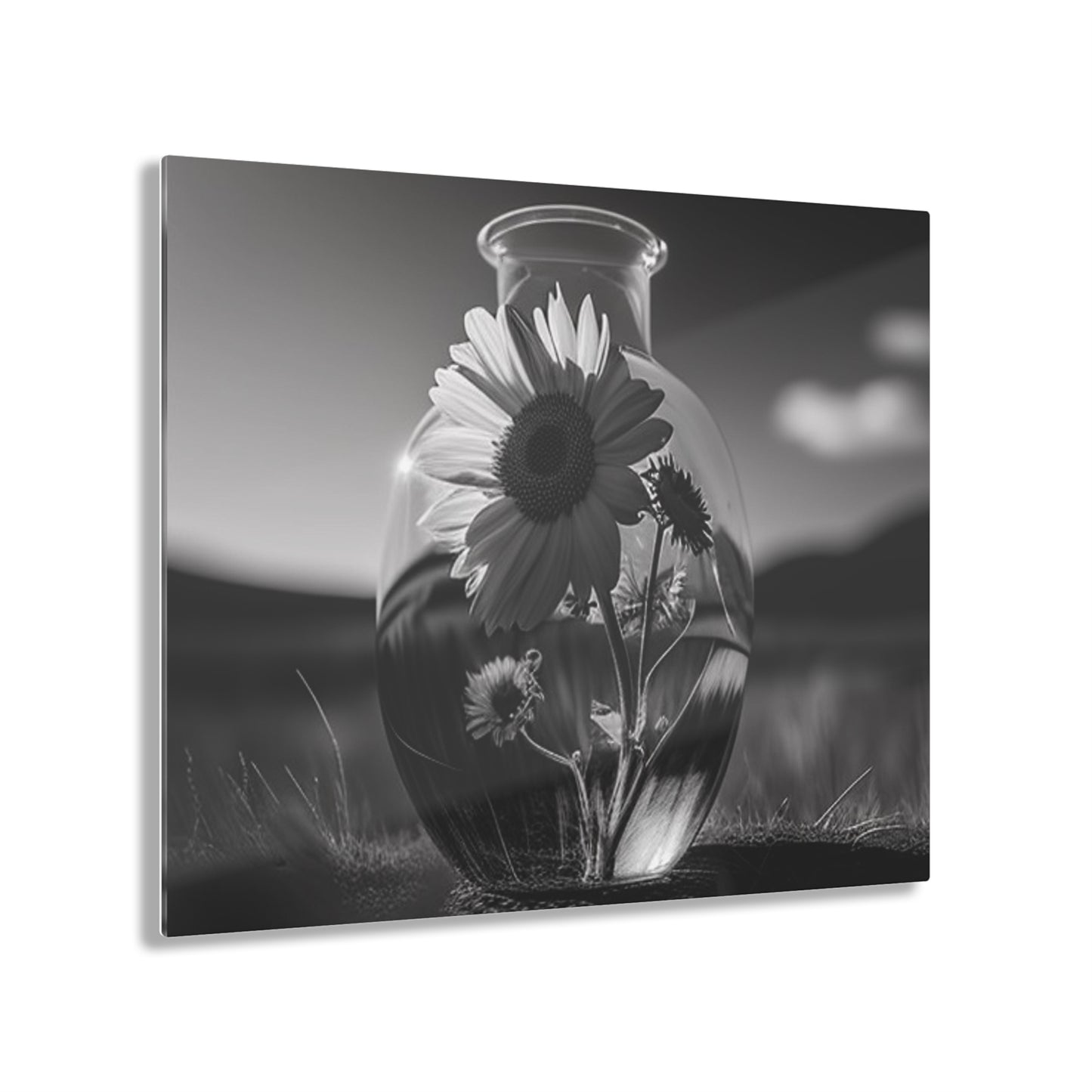 Acrylic Prints Yellw Sunflower in a vase 4