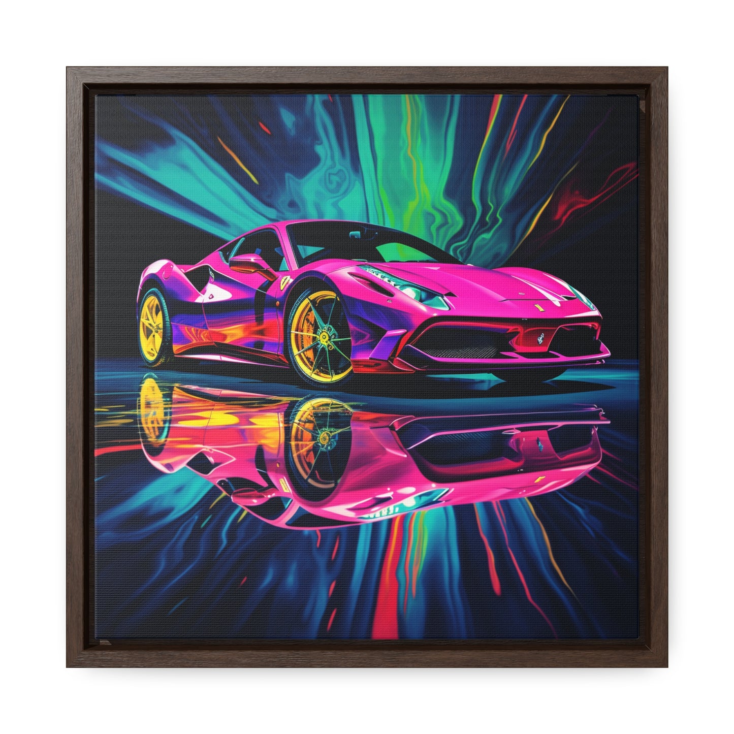 Gallery Canvas Wraps, Square Frame Pink Ferrari Macro 4