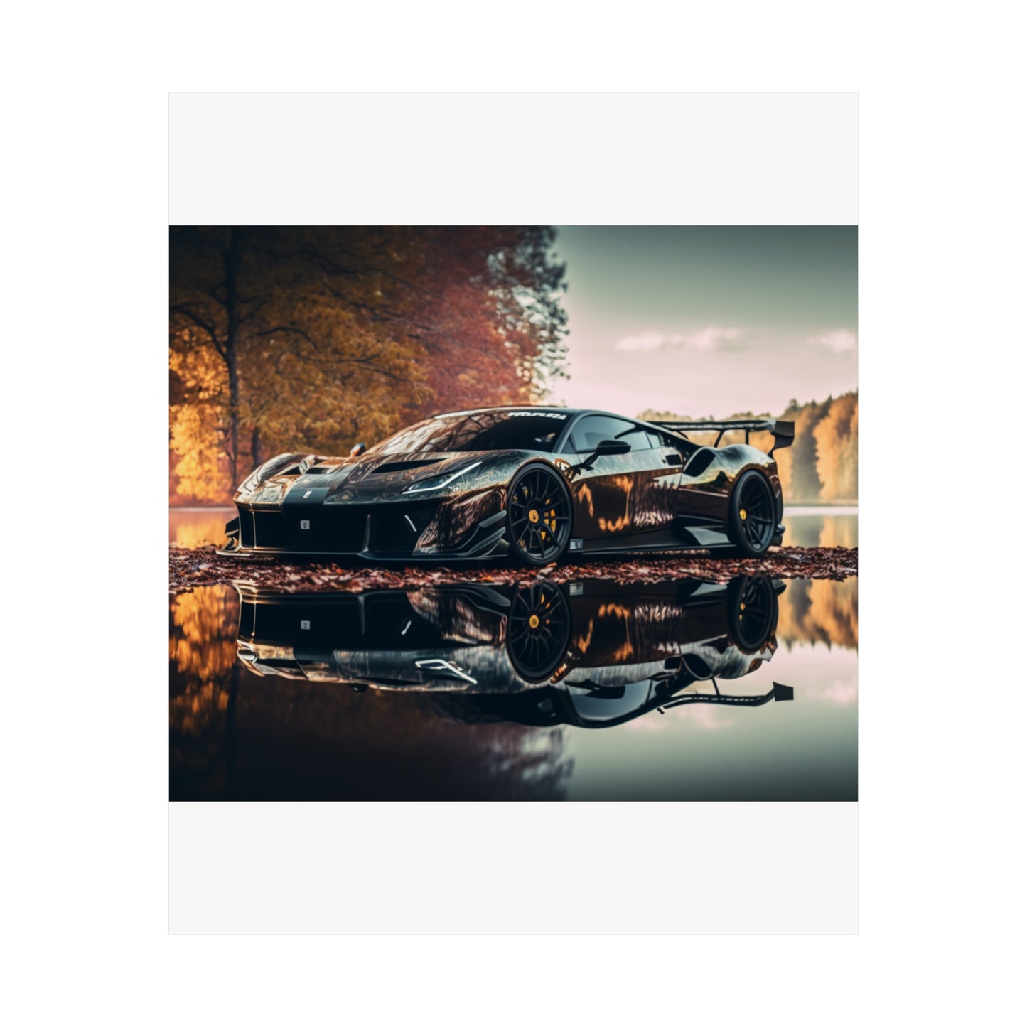 Premium Matte Vertical Posters Ferrari Lake 1