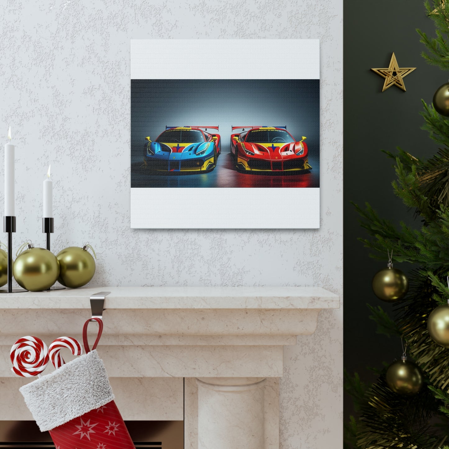 Canvas Gallery Wraps Ferrari Red Blue 2