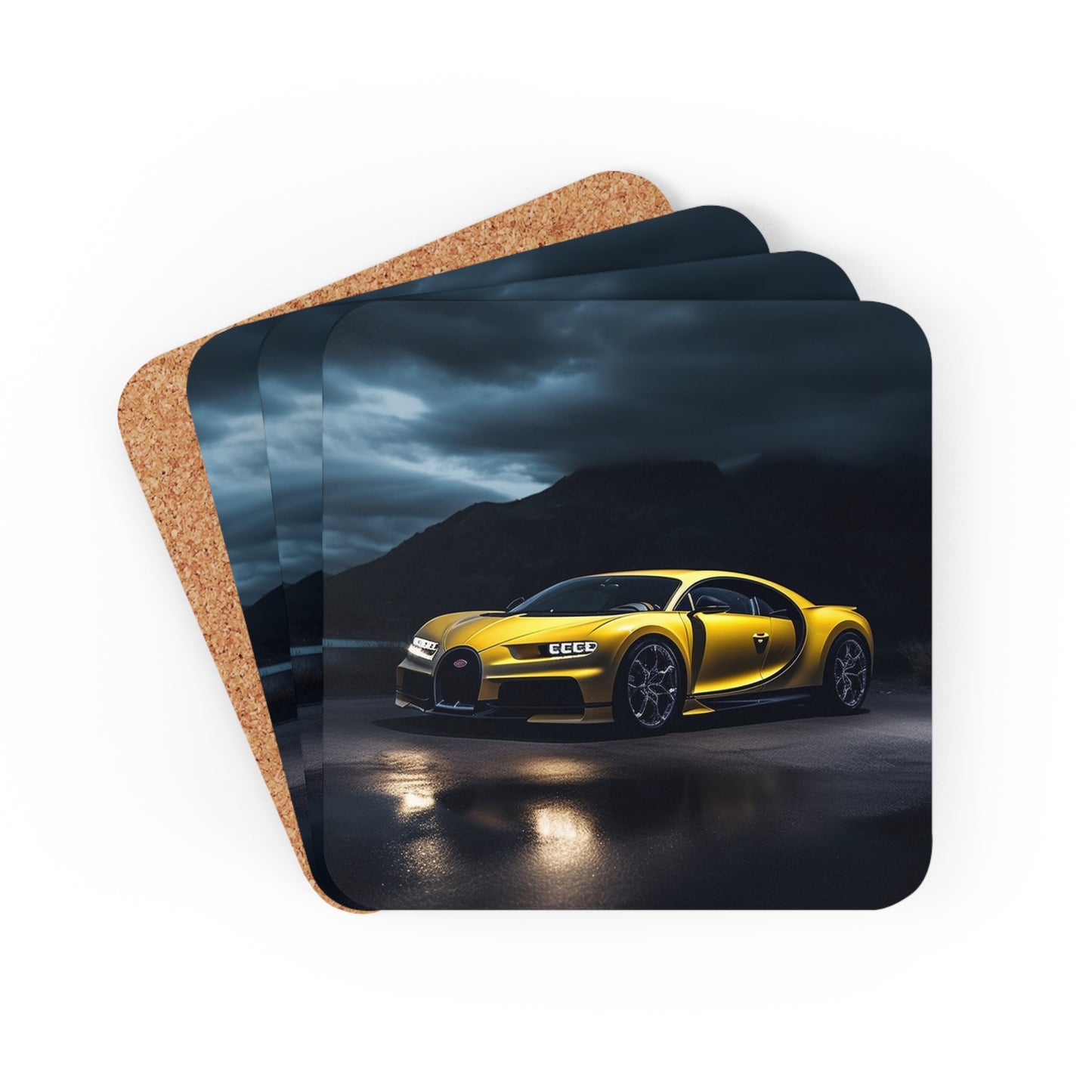 Corkwood Coaster Set Bugatti Real Look 4