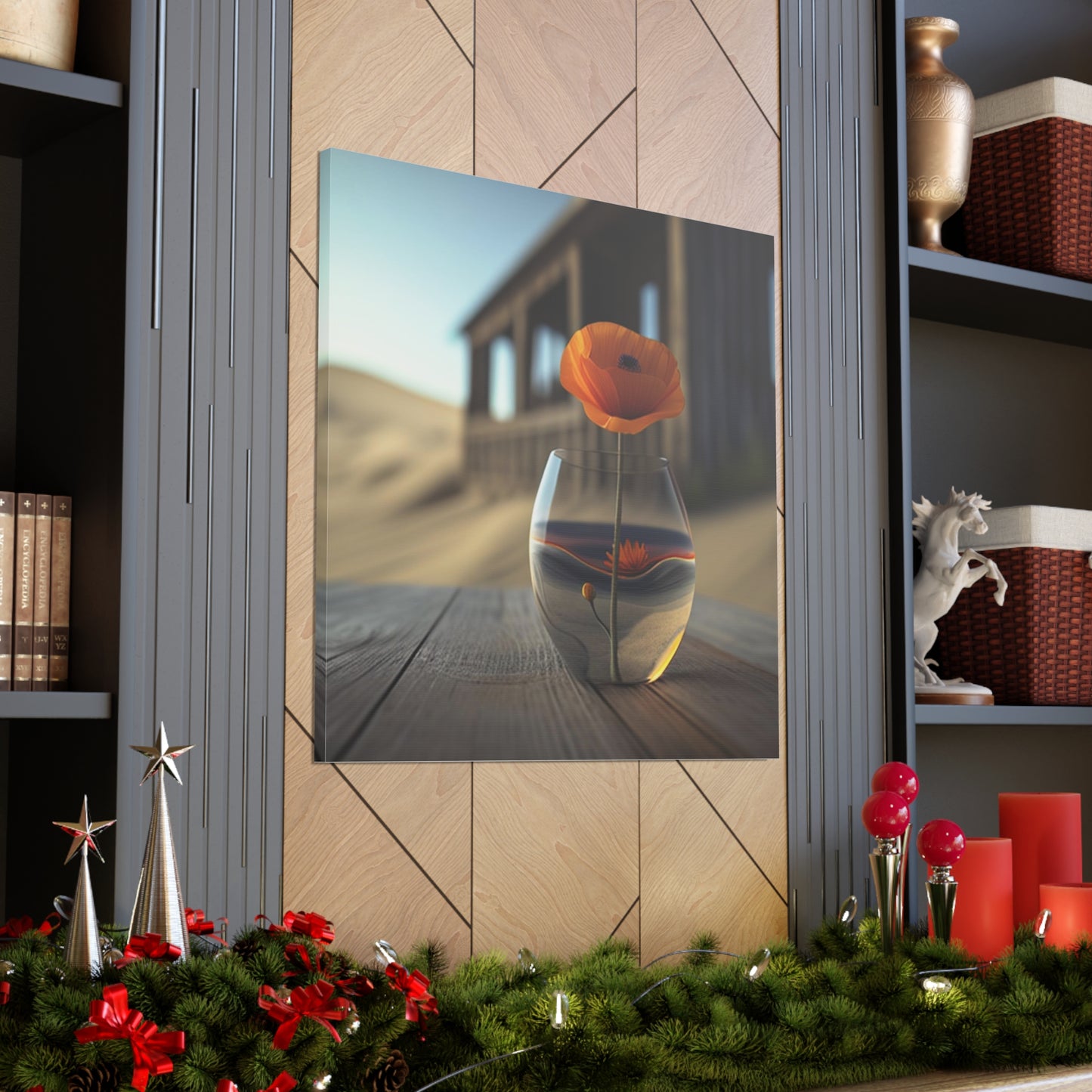 Canvas Gallery Wraps Poppy in a Glass Vase 4