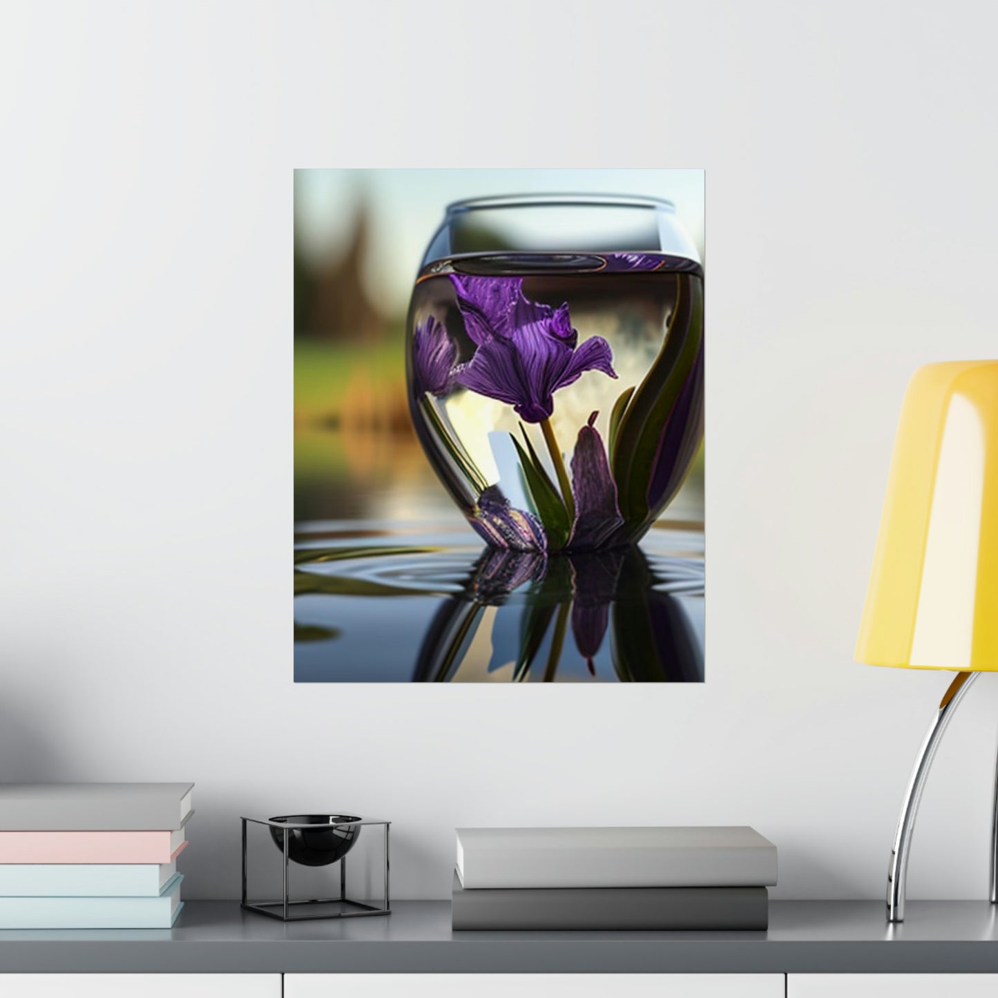 Premium Matte Vertical Posters Purple Iris in a vase 3