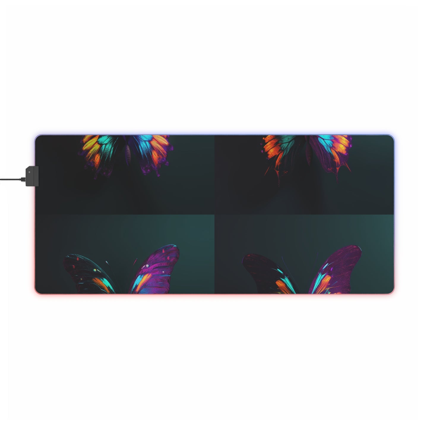 LED Gaming Mouse Pad Hyper Colorful Butterfly Purple 5