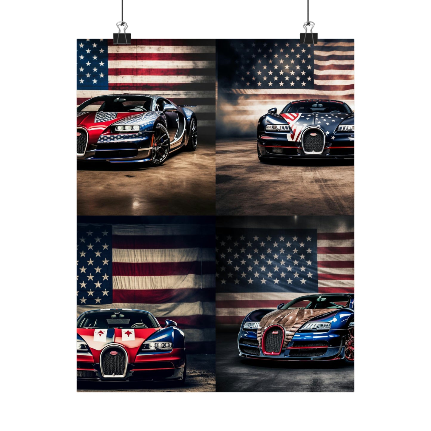 Premium Matte Vertical Posters Bugatti American Flag 5