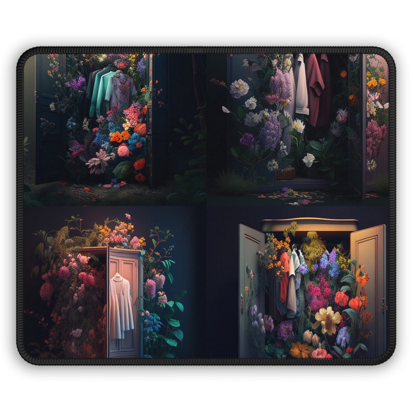 Gaming Mouse Pad  A Wardrobe Surrounded by Flowers 5