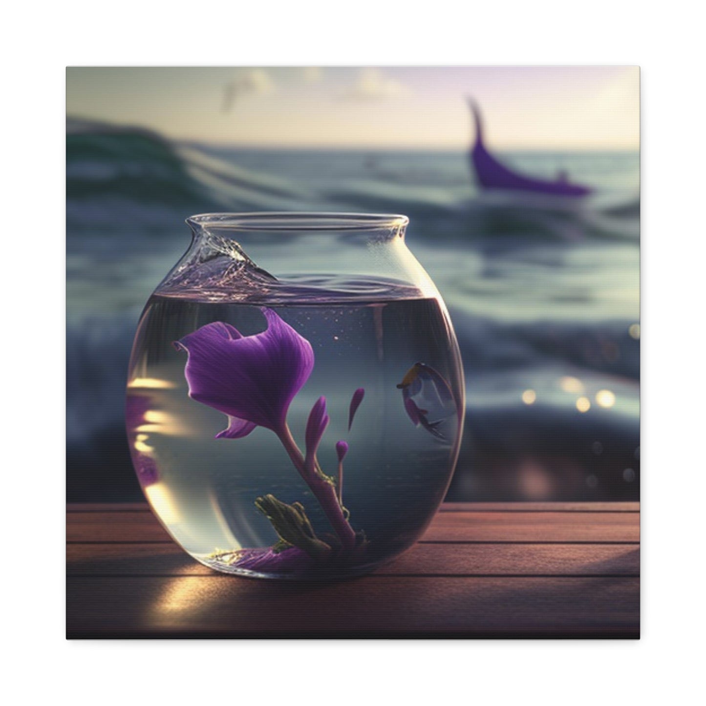 Canvas Gallery Wraps Purple Sweet pea in a vase 1