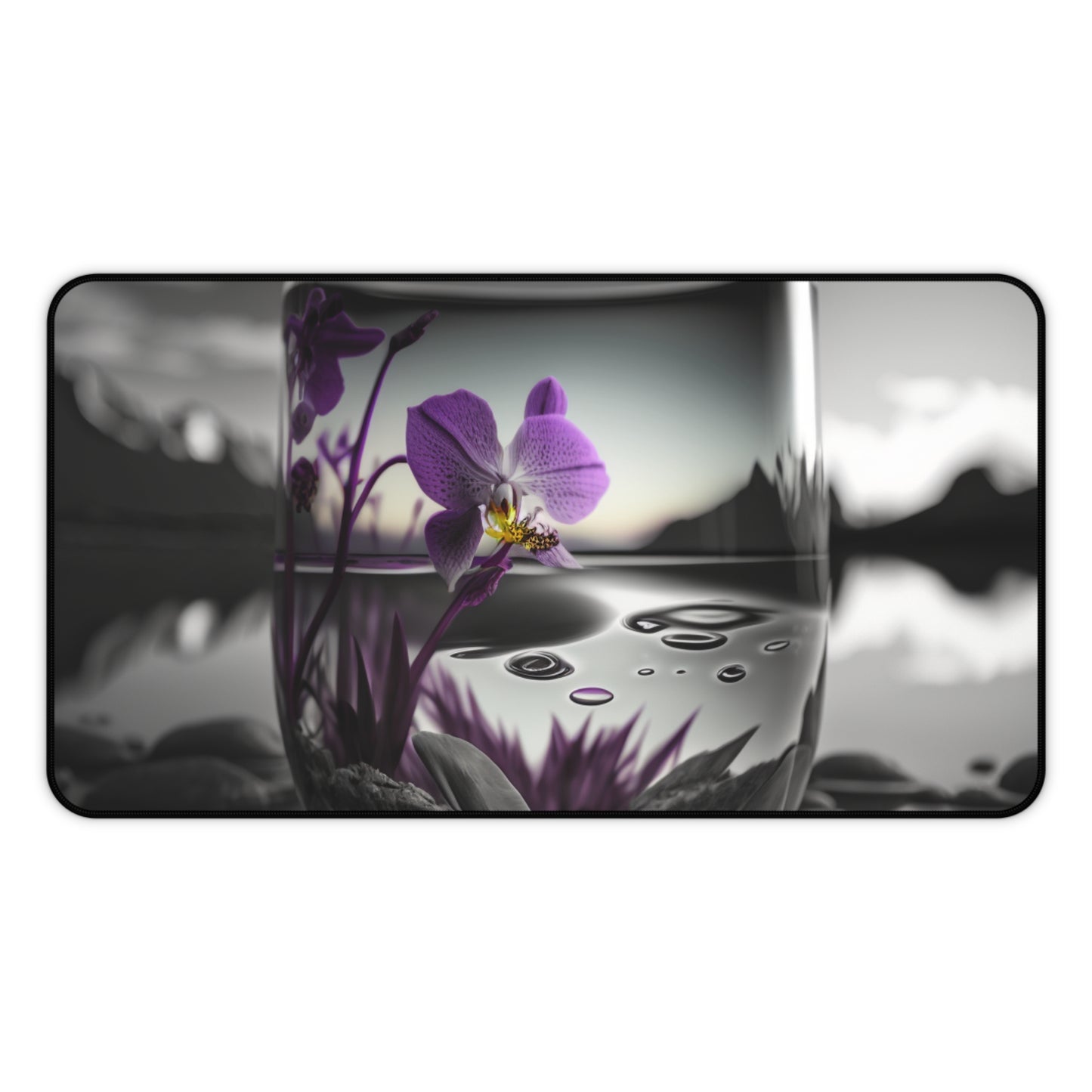 Desk Mat Purple Orchid Glass vase 2