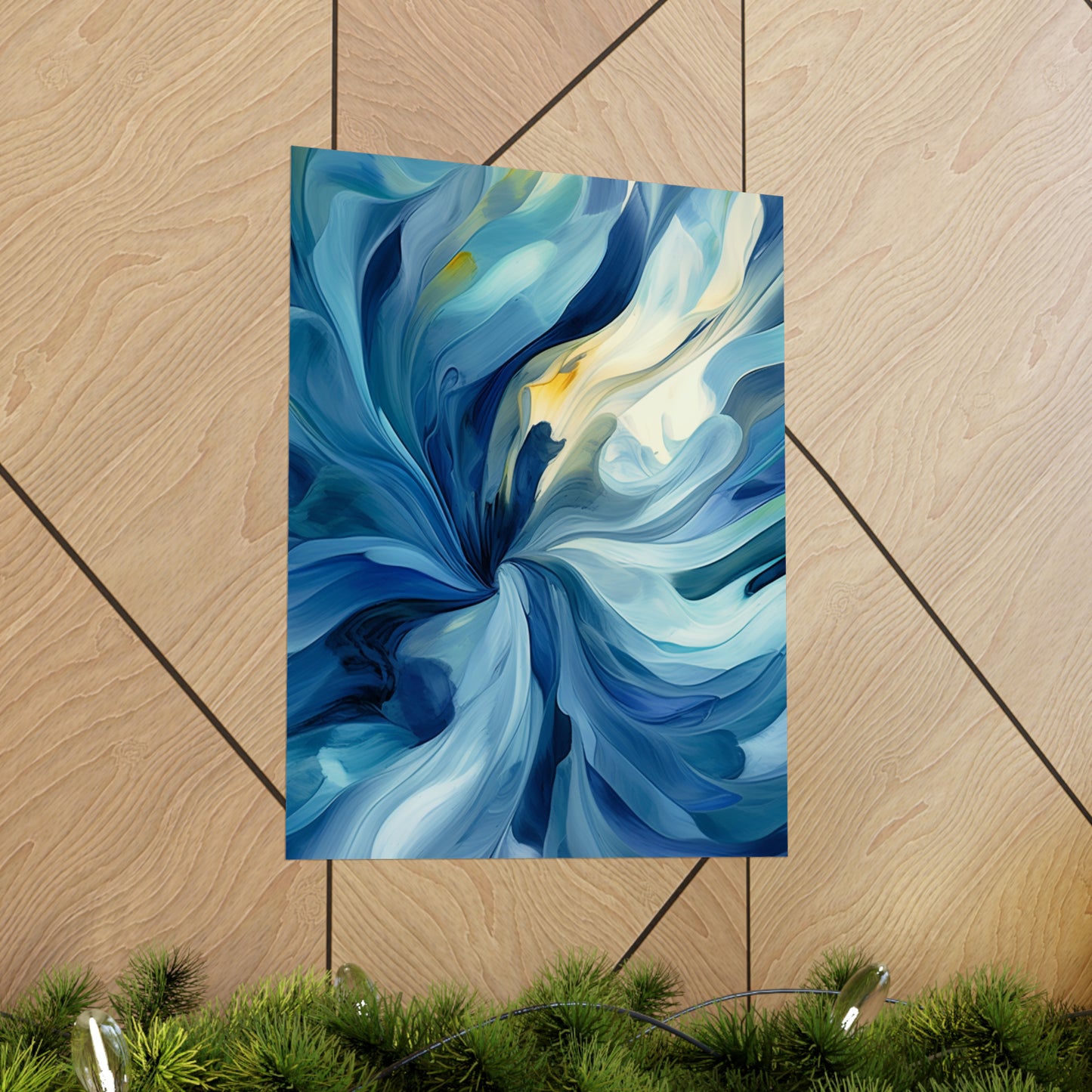 Premium Matte Vertical Posters Blue Tluip Abstract 4