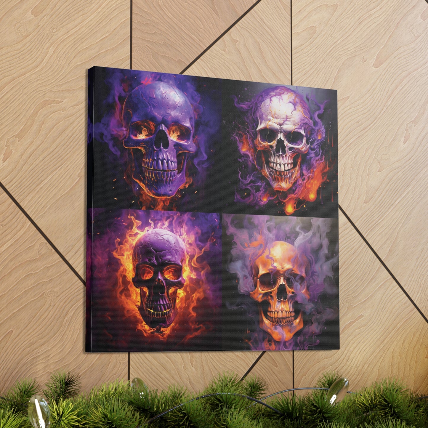 Canvas Gallery Wraps Skull Flames 5