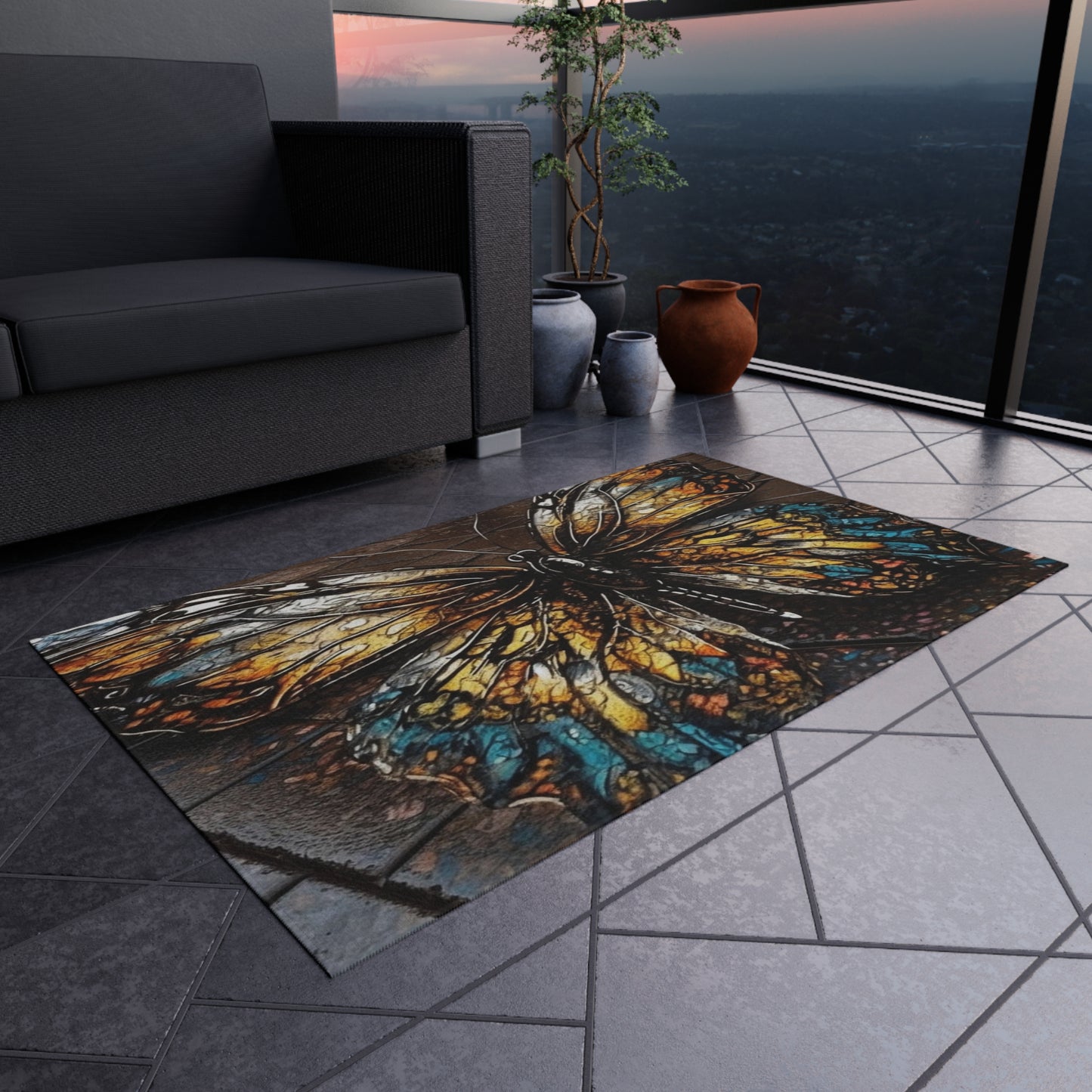 Outdoor Rug  Water Butterfly Street 1