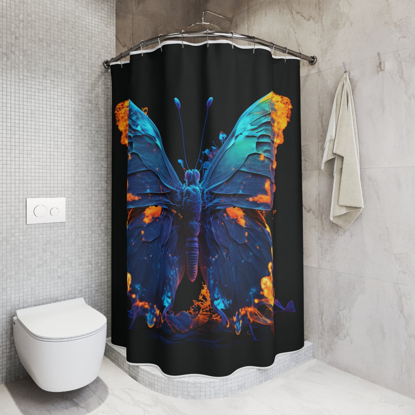 Polyester Shower Curtain Thermal Butterfly 3