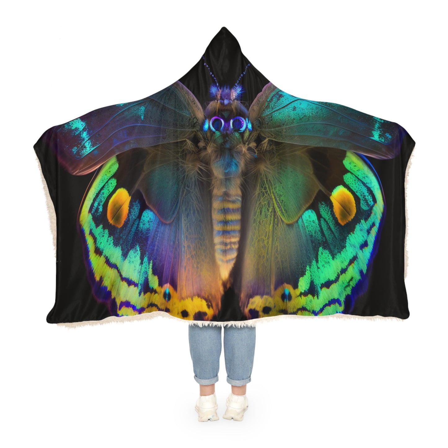 Snuggle Hooded Blanket Neon Hue Butterfly 4