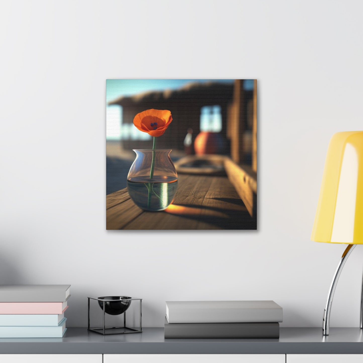 Canvas Gallery Wraps Poppy in a Glass Vase 2