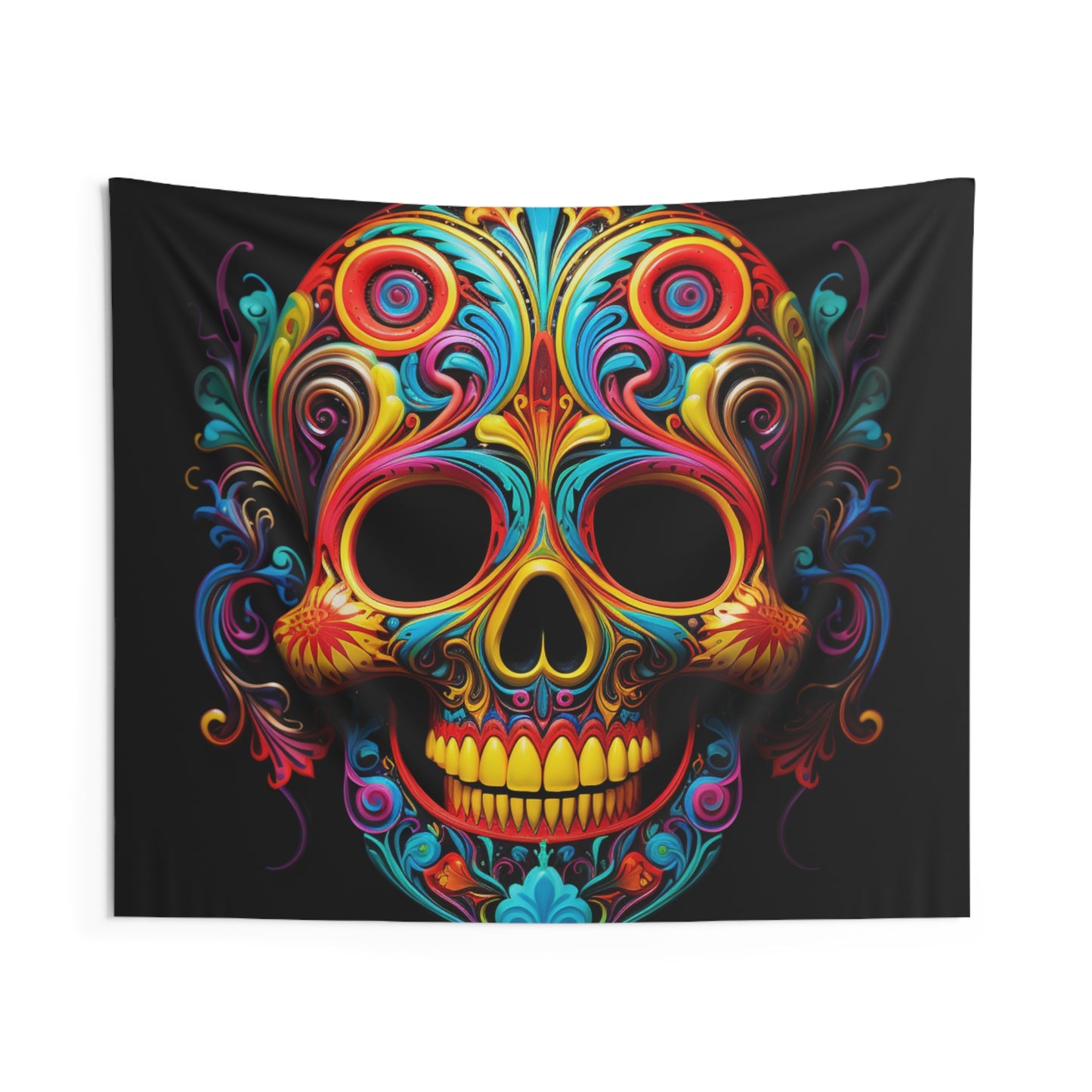 Indoor Wall Tapestries Macro Skull Color 1