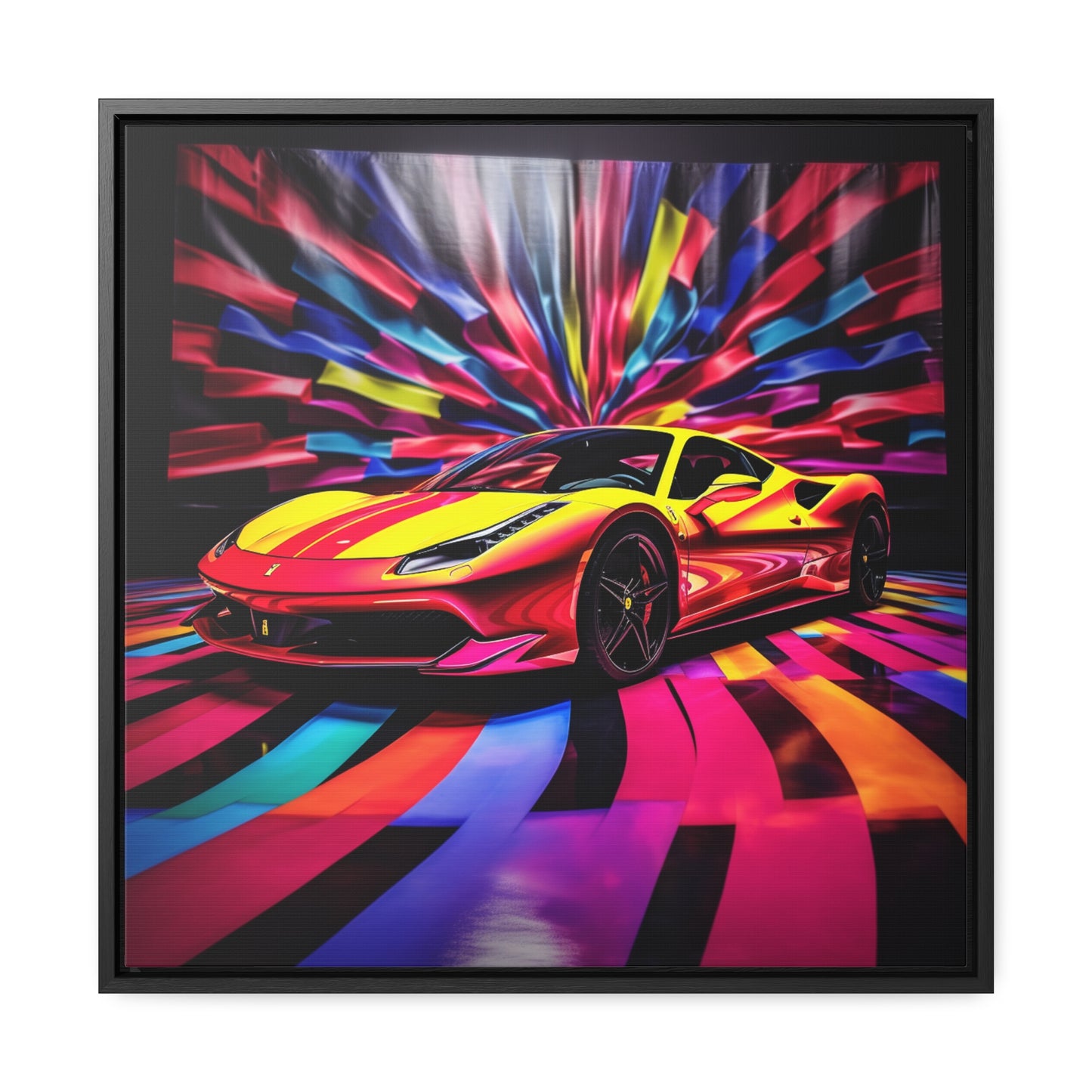 Gallery Canvas Wraps, Square Frame Macro Flag Ferrari 3