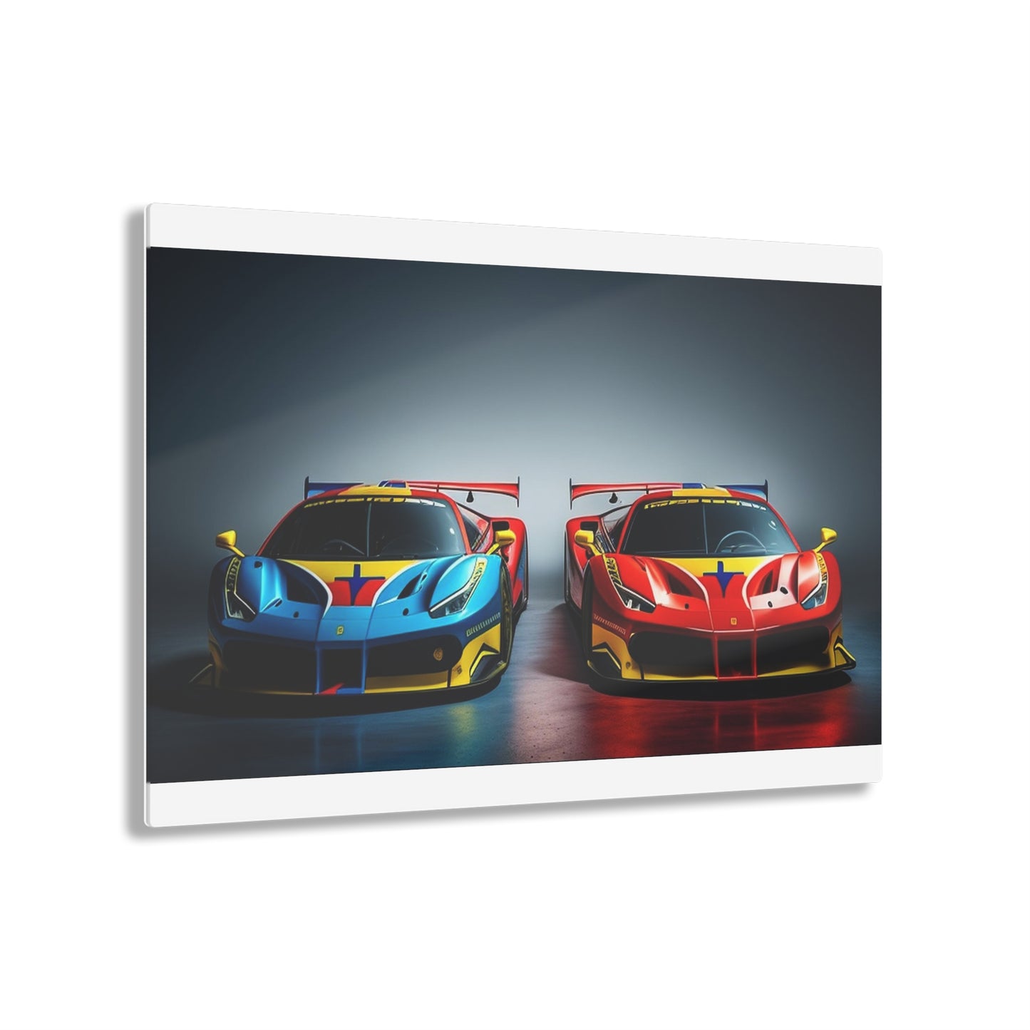 Acrylic Prints Ferrari Red Blue 2