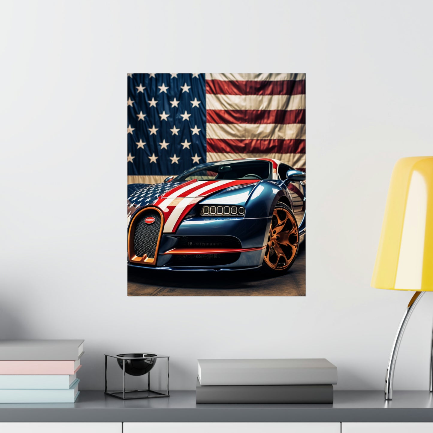 Premium Matte Vertical Posters Bugatti Flag American 4