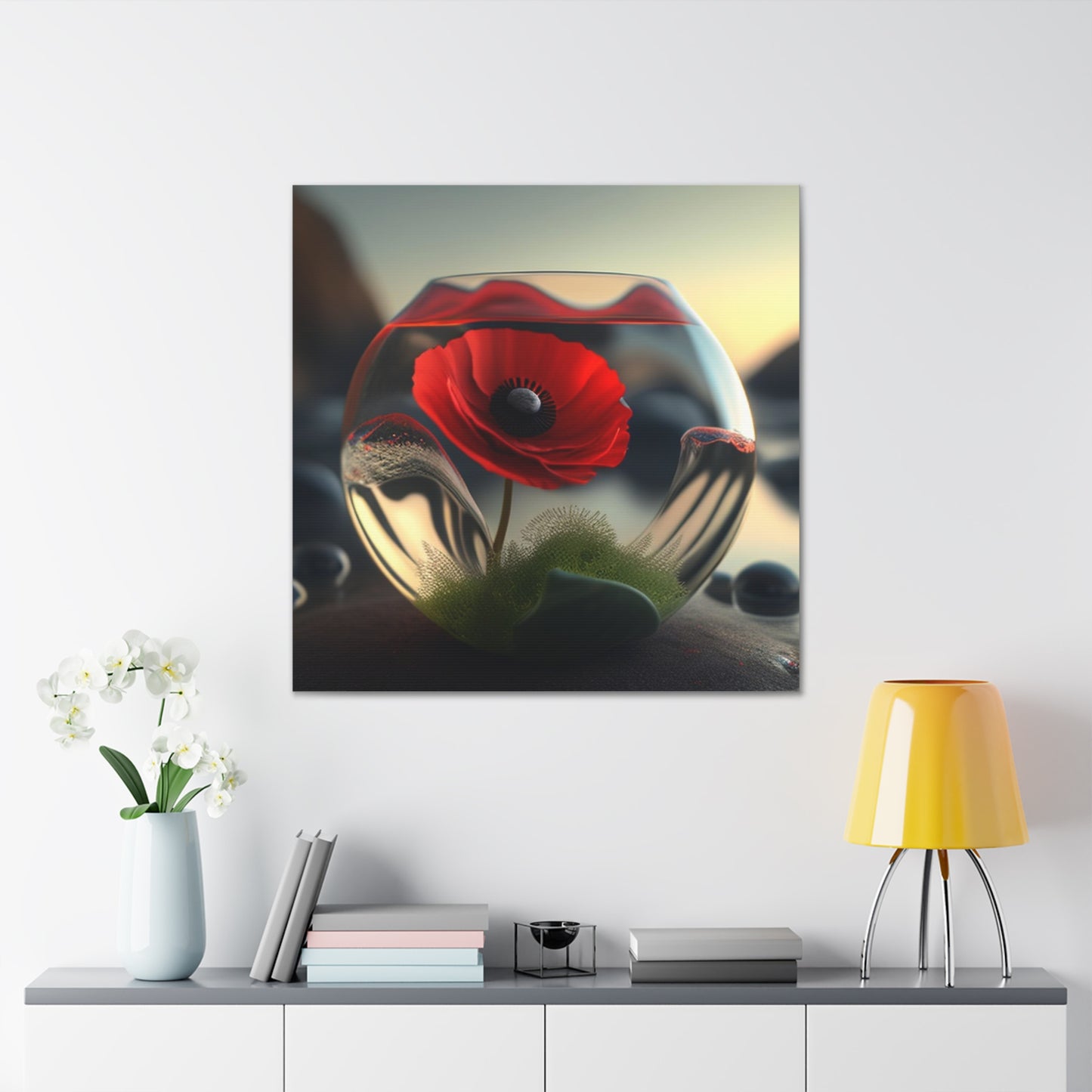Canvas Gallery Wraps Red Anemone in a Vase 3