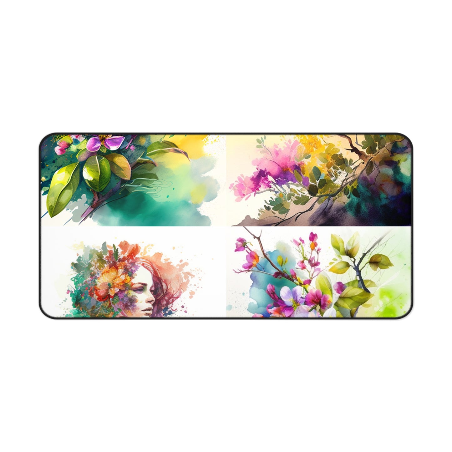 Desk Mat Mother Nature Bright Spring Colors Realistic Watercolor 5