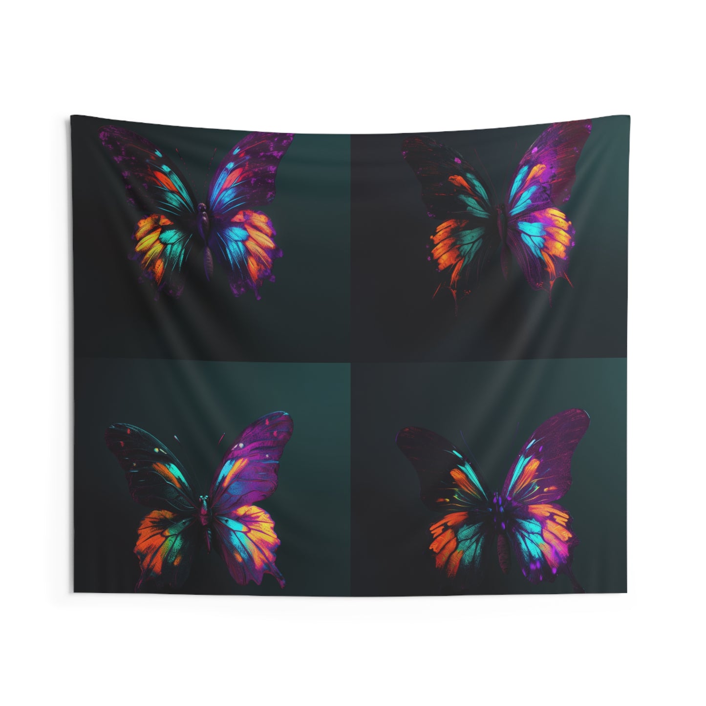 Indoor Wall Tapestries Hyper Colorful Butterfly Purple 5