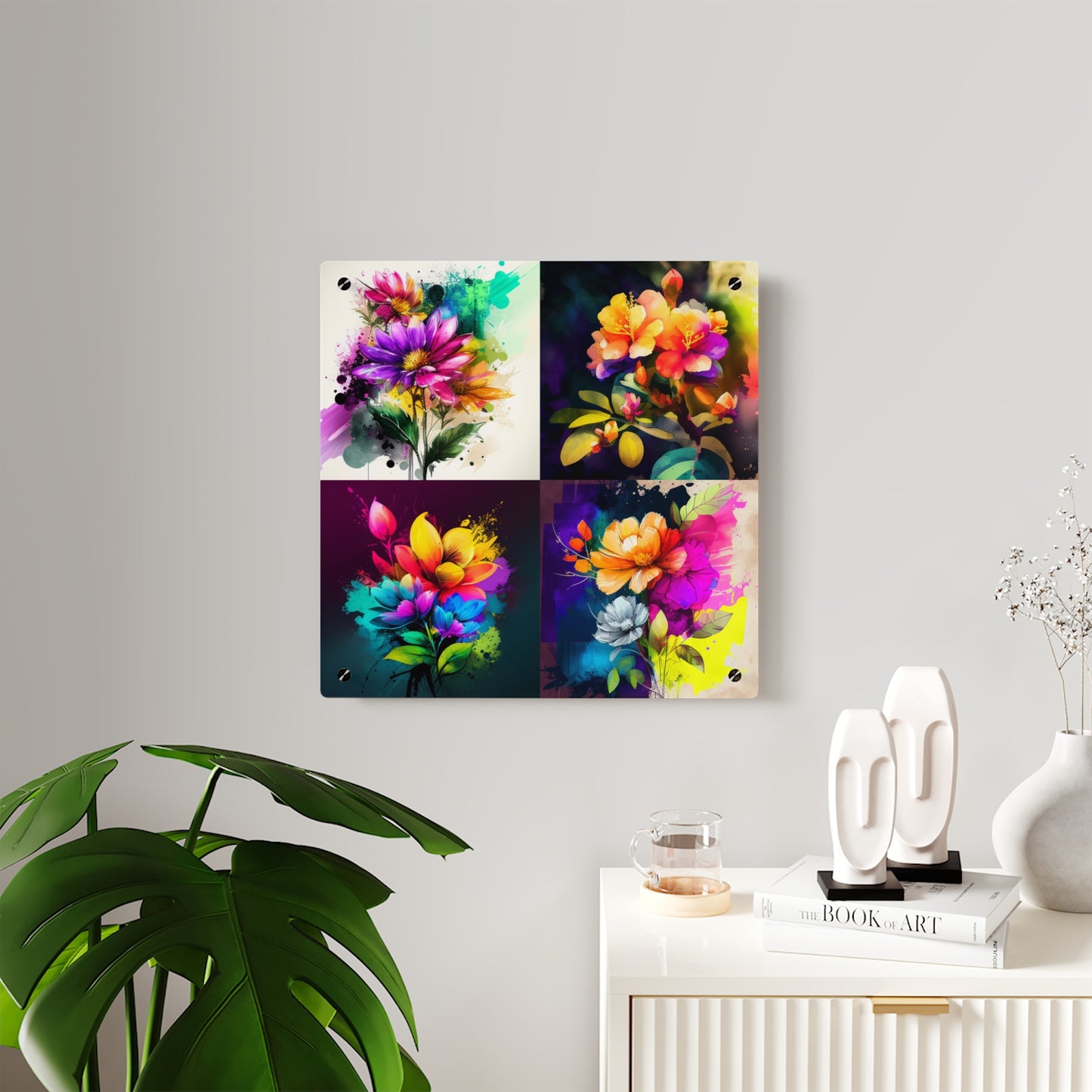 Acrylic Wall Art Panels Bright Spring Flowers 5