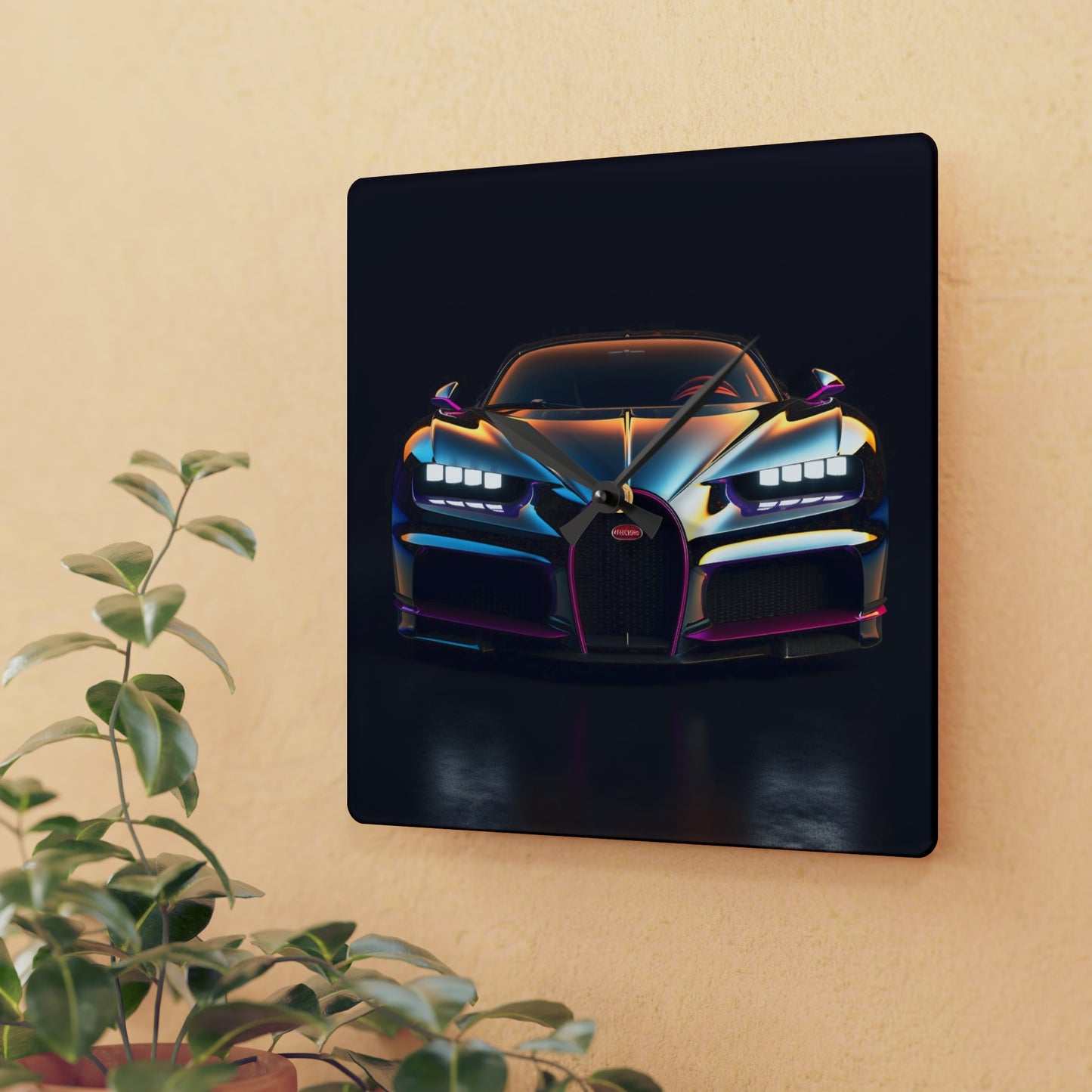 Acrylic Wall Clock Hyper Bugatti Chiron 1