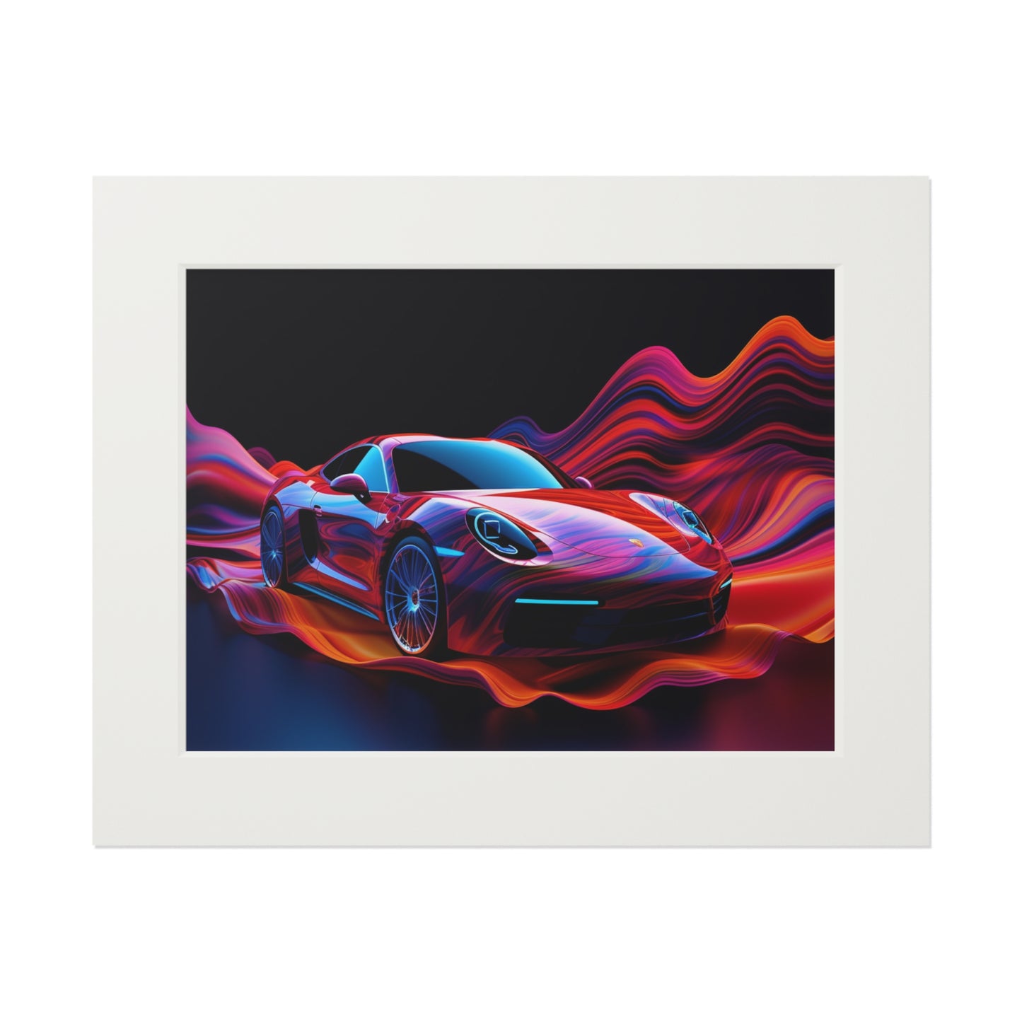 Fine Art Prints (Passepartout Paper Frame) Porsche Water Fusion 4