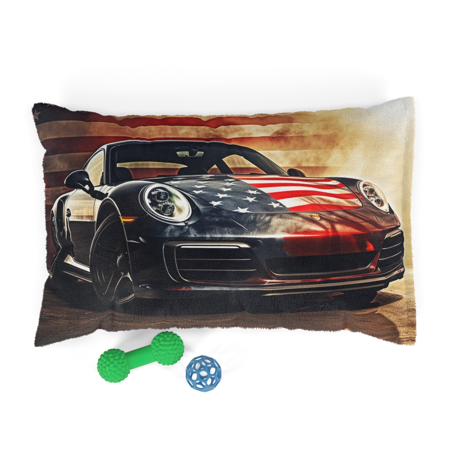 Pet Bed Abstract American Flag Background Porsche 1