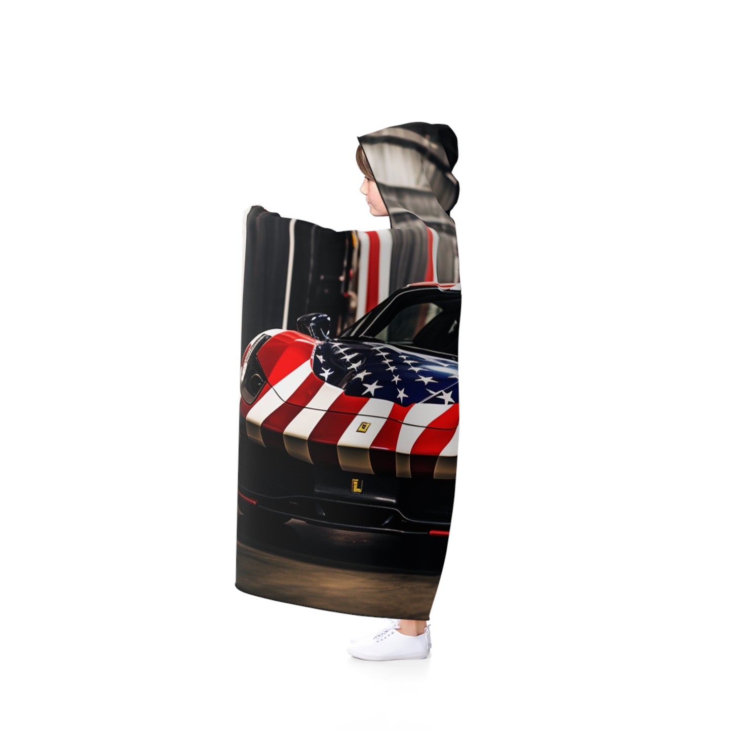 Hooded Blanket American Flag Farrari 3