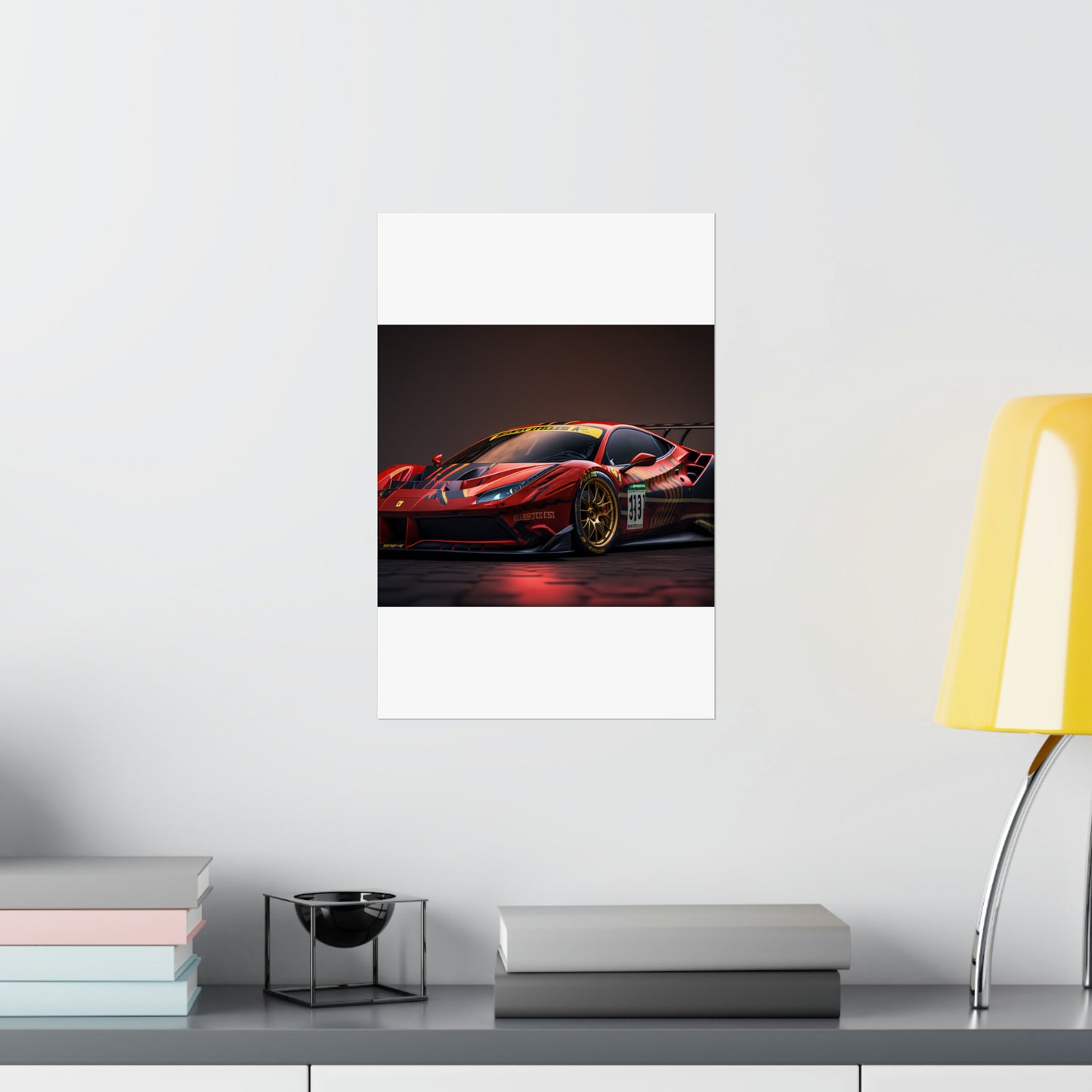 Premium Matte Vertical Posters Ferrari Red 1