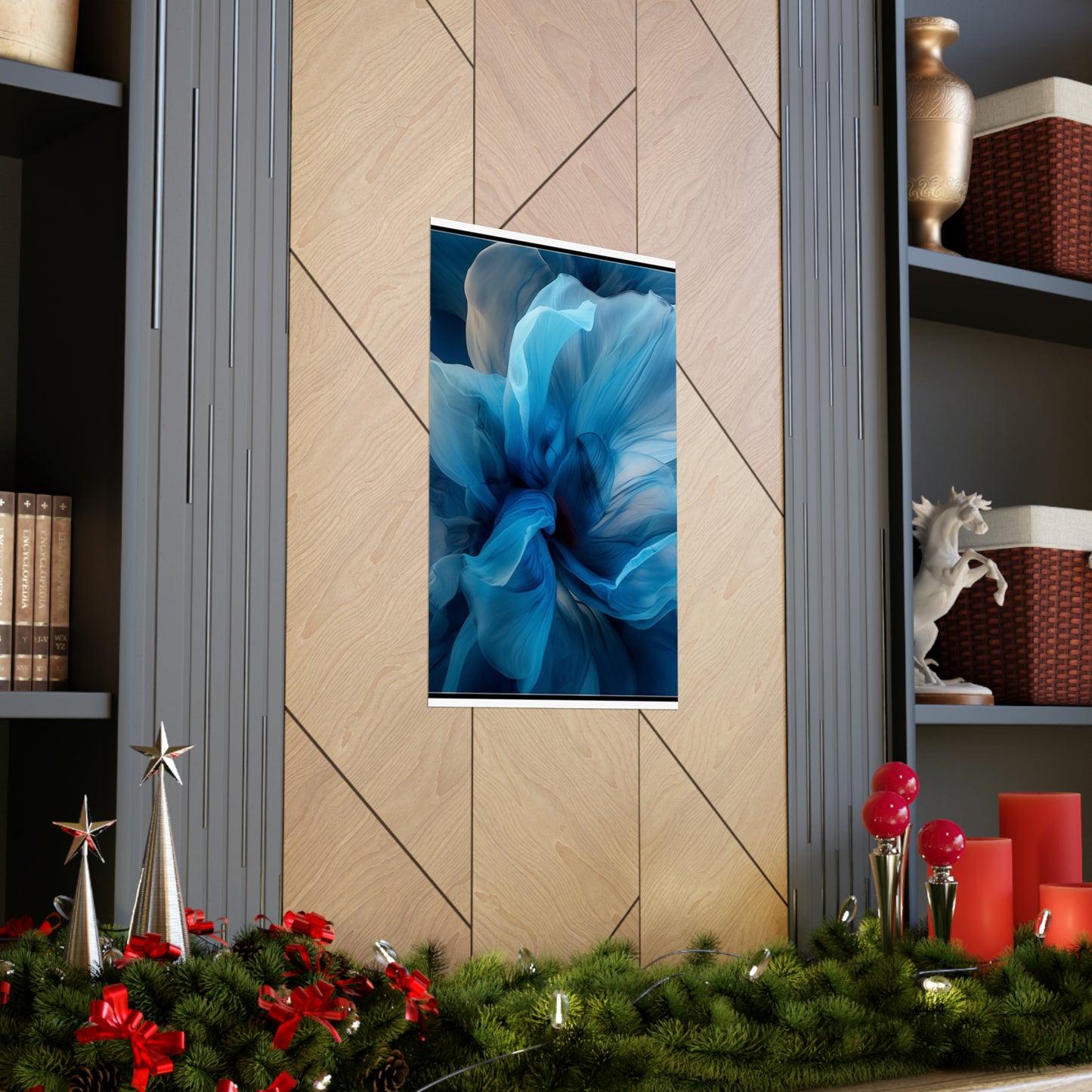 Premium Matte Vertical Posters Blue Tluip Abstract 2