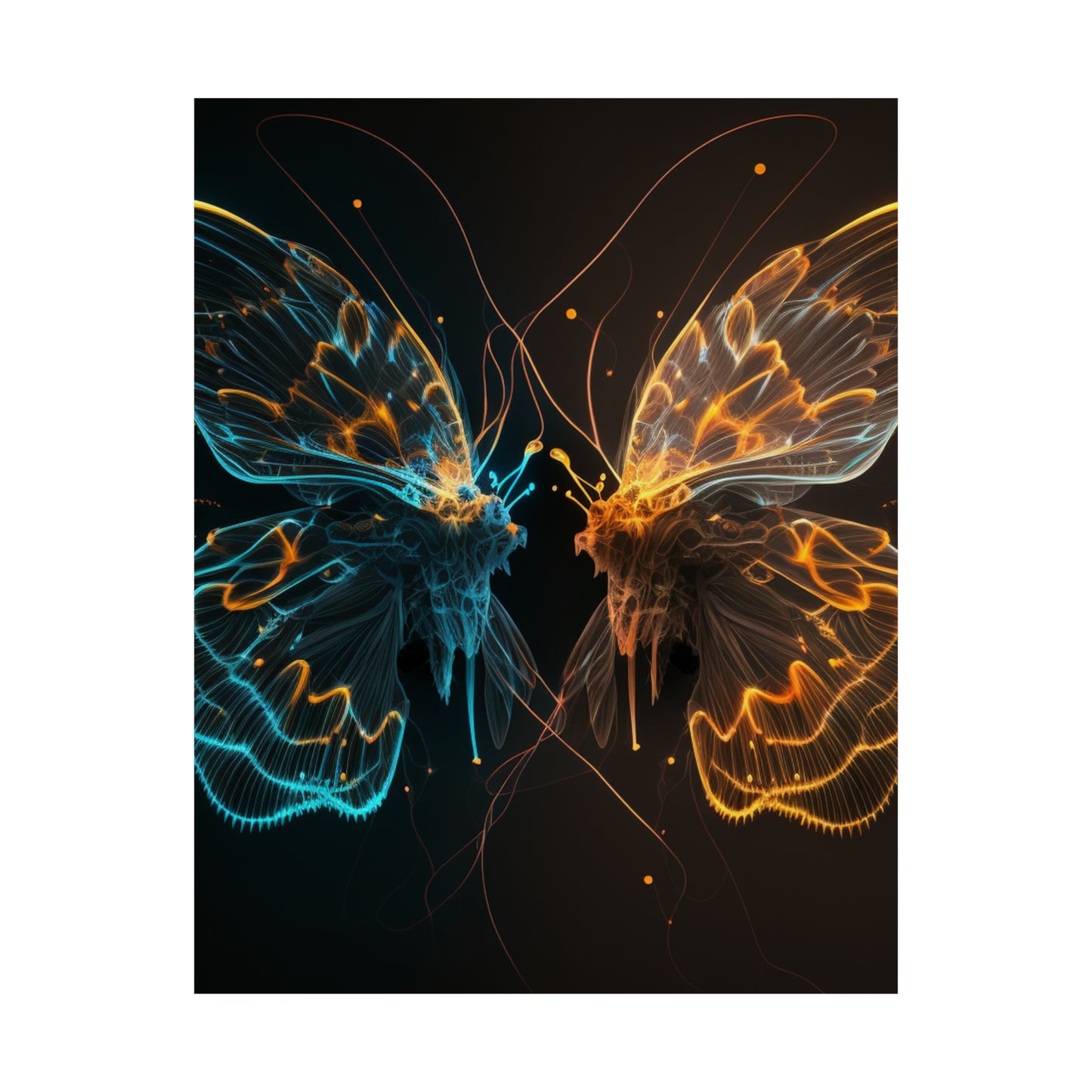 Premium Matte Vertical Posters Neon Glo Butterfly 1