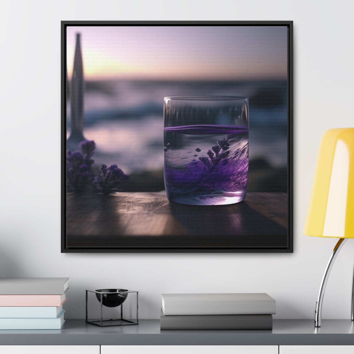 Gallery Canvas Wraps, Square Frame Lavender in a vase 4