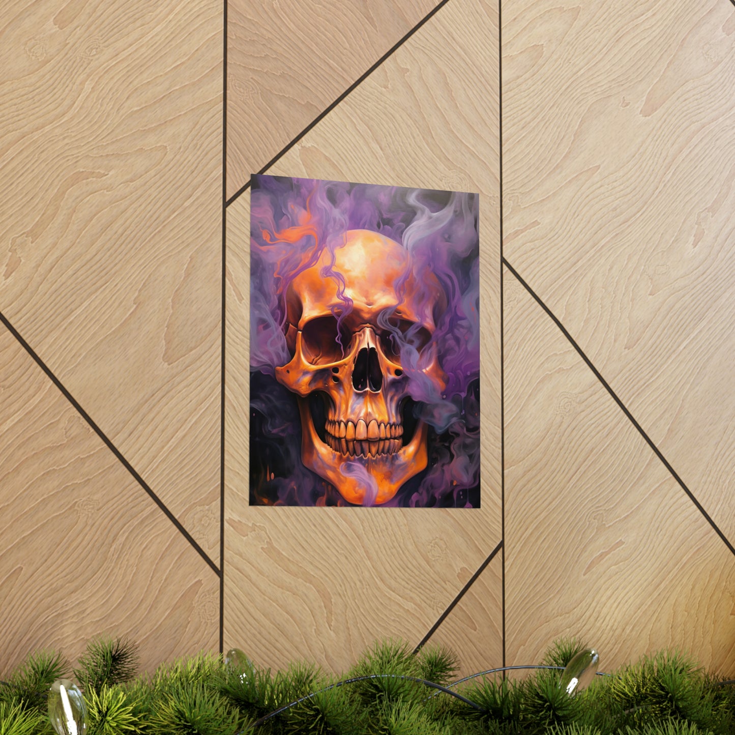 Premium Matte Vertical Posters Skull Flames 4