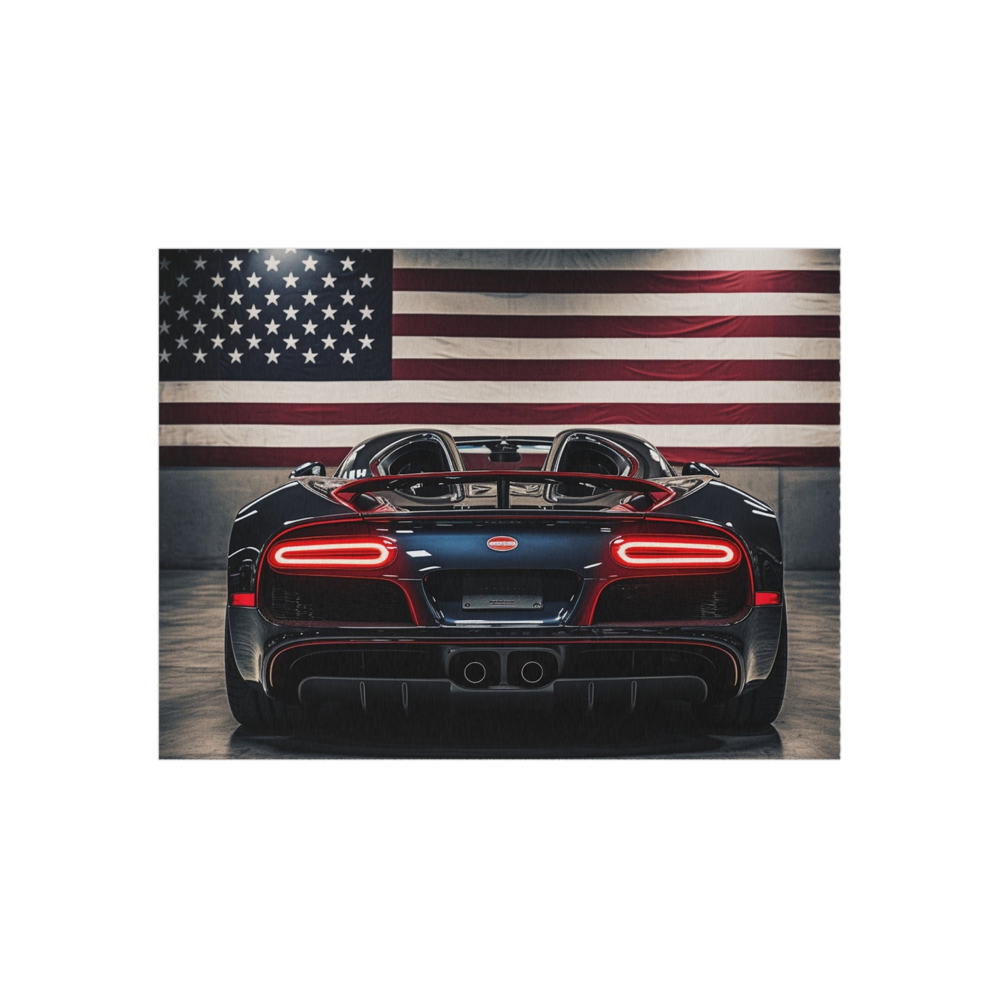 Outdoor Rug  American Flag Background Bugatti 4