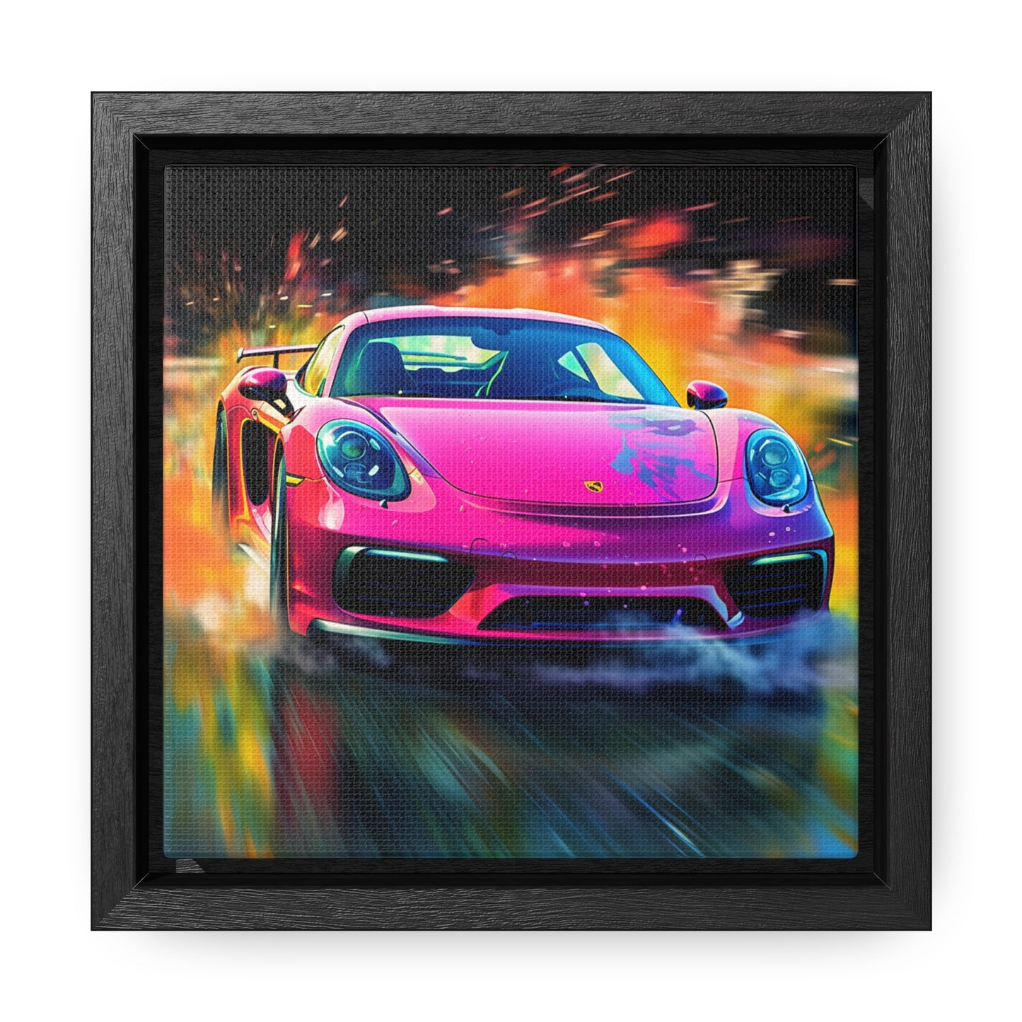 Gallery Canvas Wraps, Square Frame Pink Porsche water fusion 4