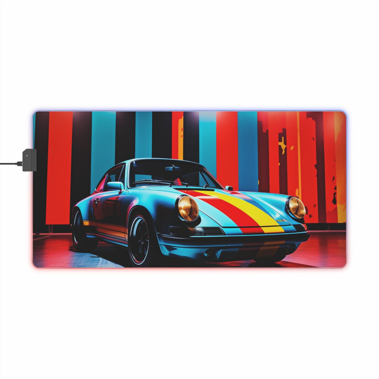 LED Gaming Mouse Pad Macro American Flag Porsche 3