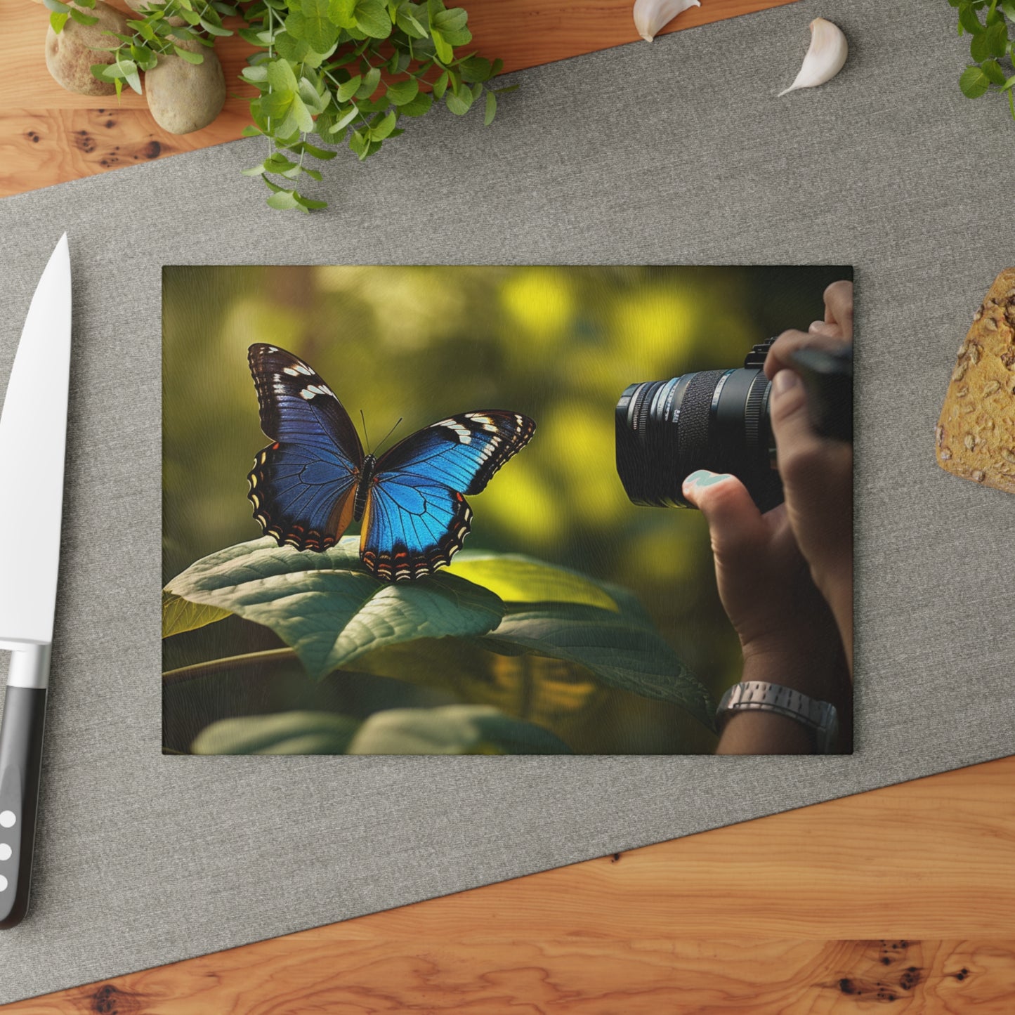 Glass Cutting Board Jungle Butterfly 3